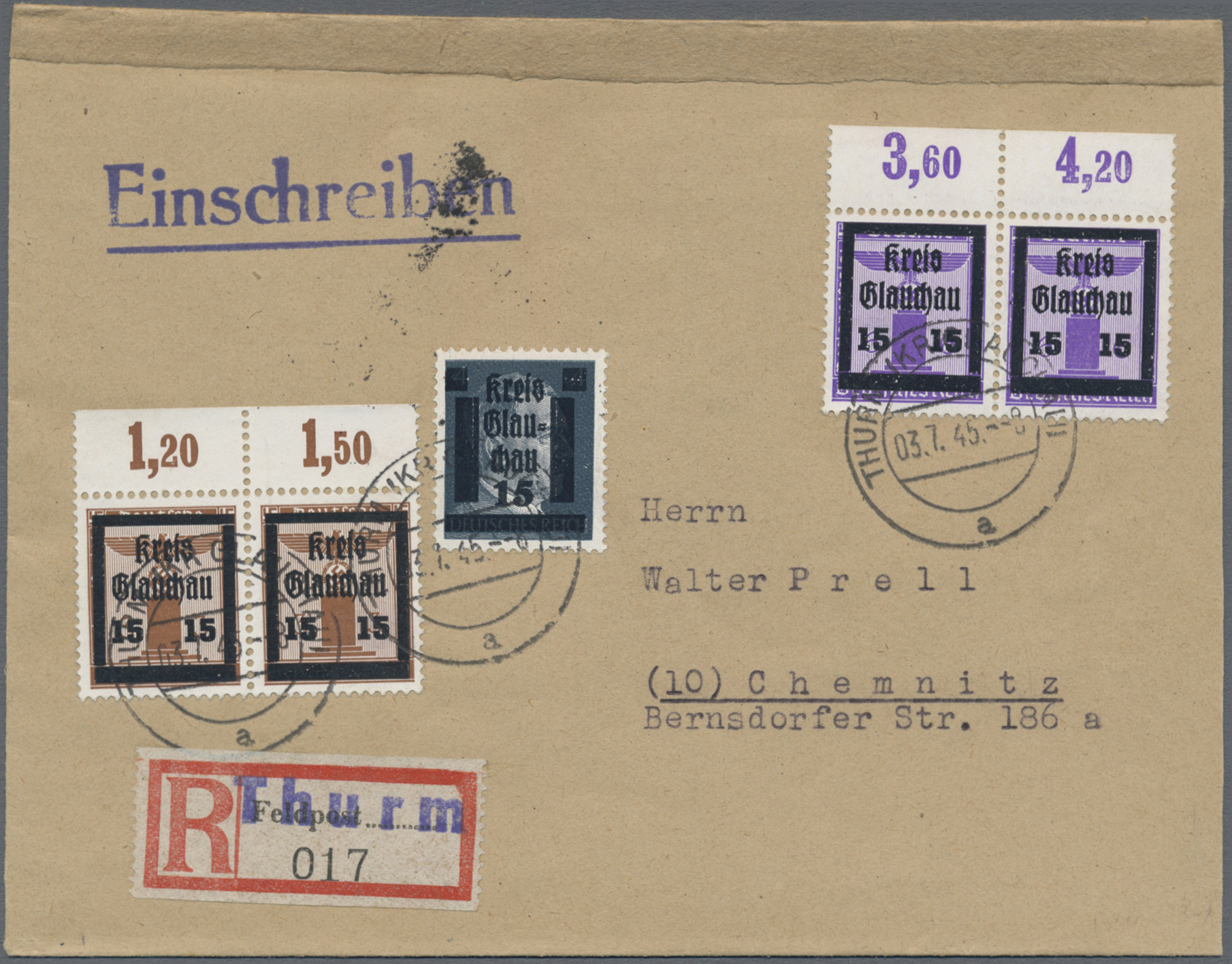 Lot 06207 - Deutsche Lokalausgaben ab 1945 - Glauchau  -  Auktionshaus Christoph Gärtner GmbH & Co. KG 57th AUCTION - Day 3