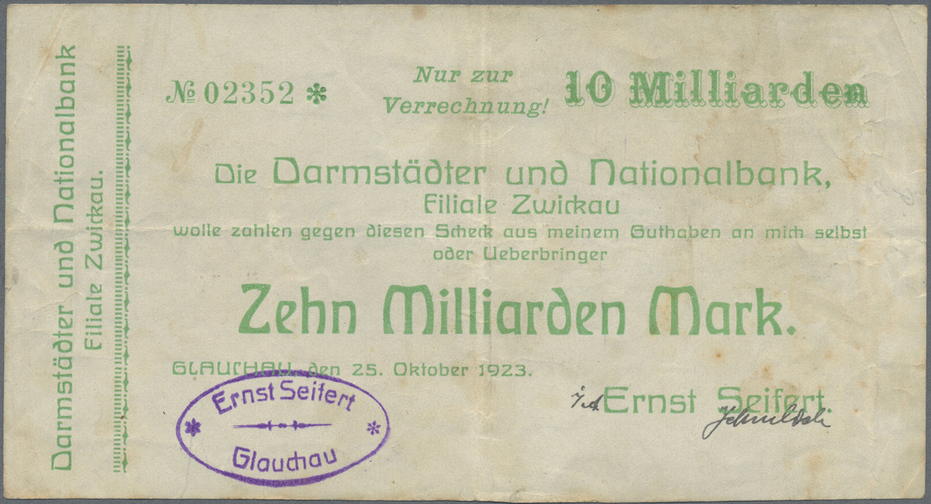 Lot 14738 - Deutschland - Notgeld - Sachsen | Banknoten  -  Auktionshaus Christoph Gärtner GmbH & Co. KG 53rd AUCTION - Day 6 Coins & Banknotes