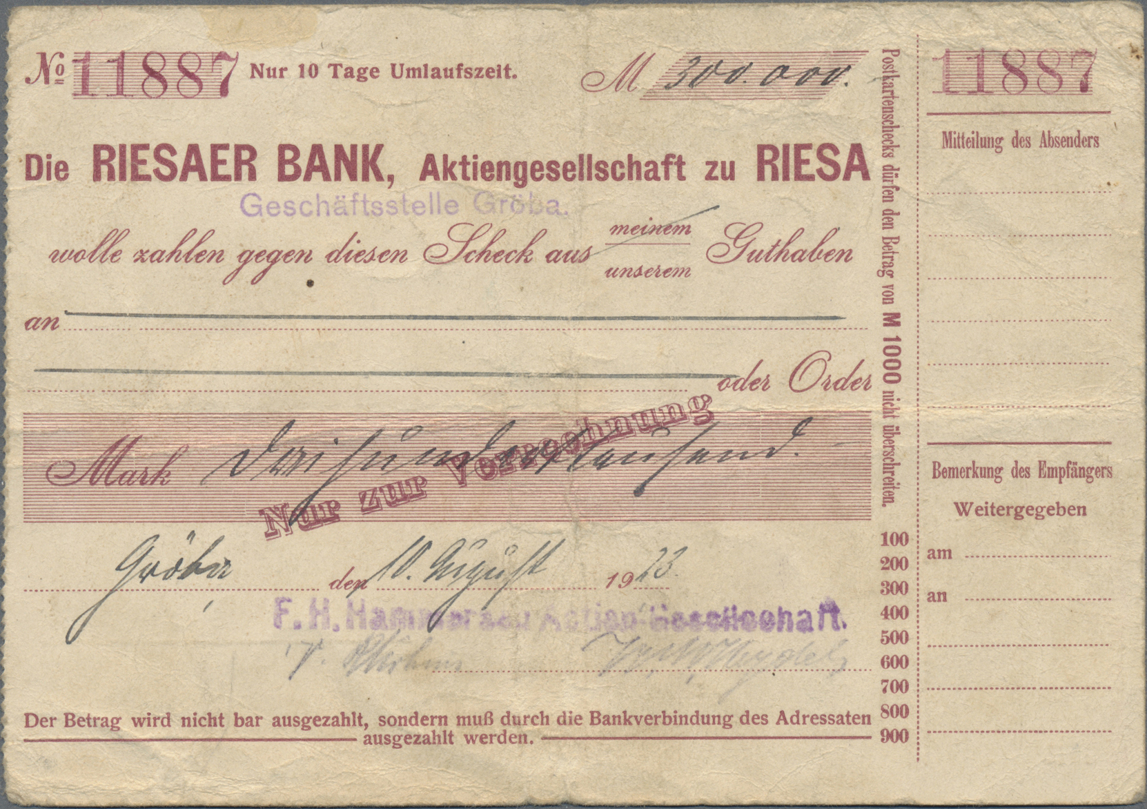Lot 14765 - Deutschland - Notgeld - Sachsen | Banknoten - Auktionshaus Christoph Gärtner GmbH & Co. KG 53rd AUCTION - Day 6 Coins & Banknotes Lot 14765 - Deutschland - Notgeld - Sachsen | Banknoten - Auktionshaus Christoph Gärtner GmbH & Co. KG 53rd AUCTION - Day 6 Coins & Banknotes