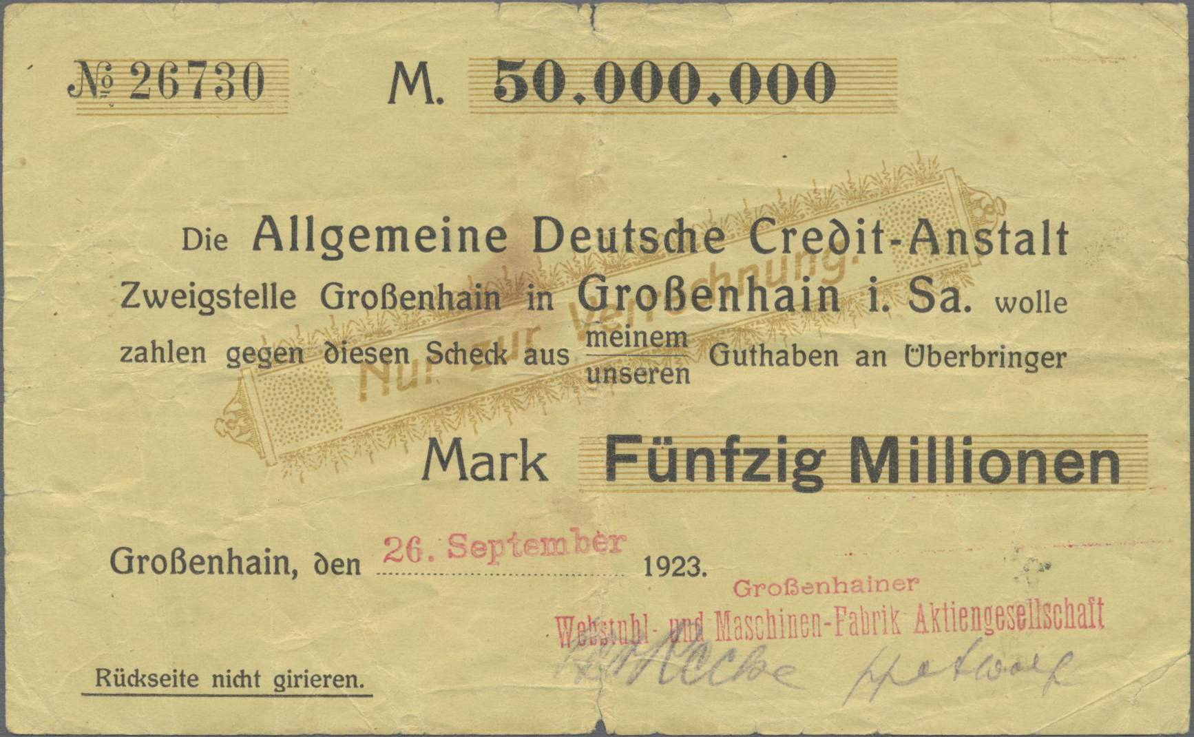 Lot 14743 - Deutschland - Notgeld - Sachsen | Banknoten  -  Auktionshaus Christoph Gärtner GmbH & Co. KG 53rd AUCTION - Day 6 Coins & Banknotes