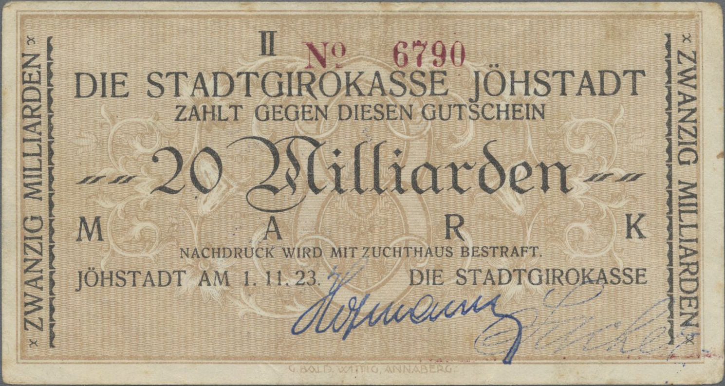 Lot 14751 - Deutschland - Notgeld - Sachsen | Banknoten  -  Auktionshaus Christoph Gärtner GmbH & Co. KG 53rd AUCTION - Day 6 Coins & Banknotes