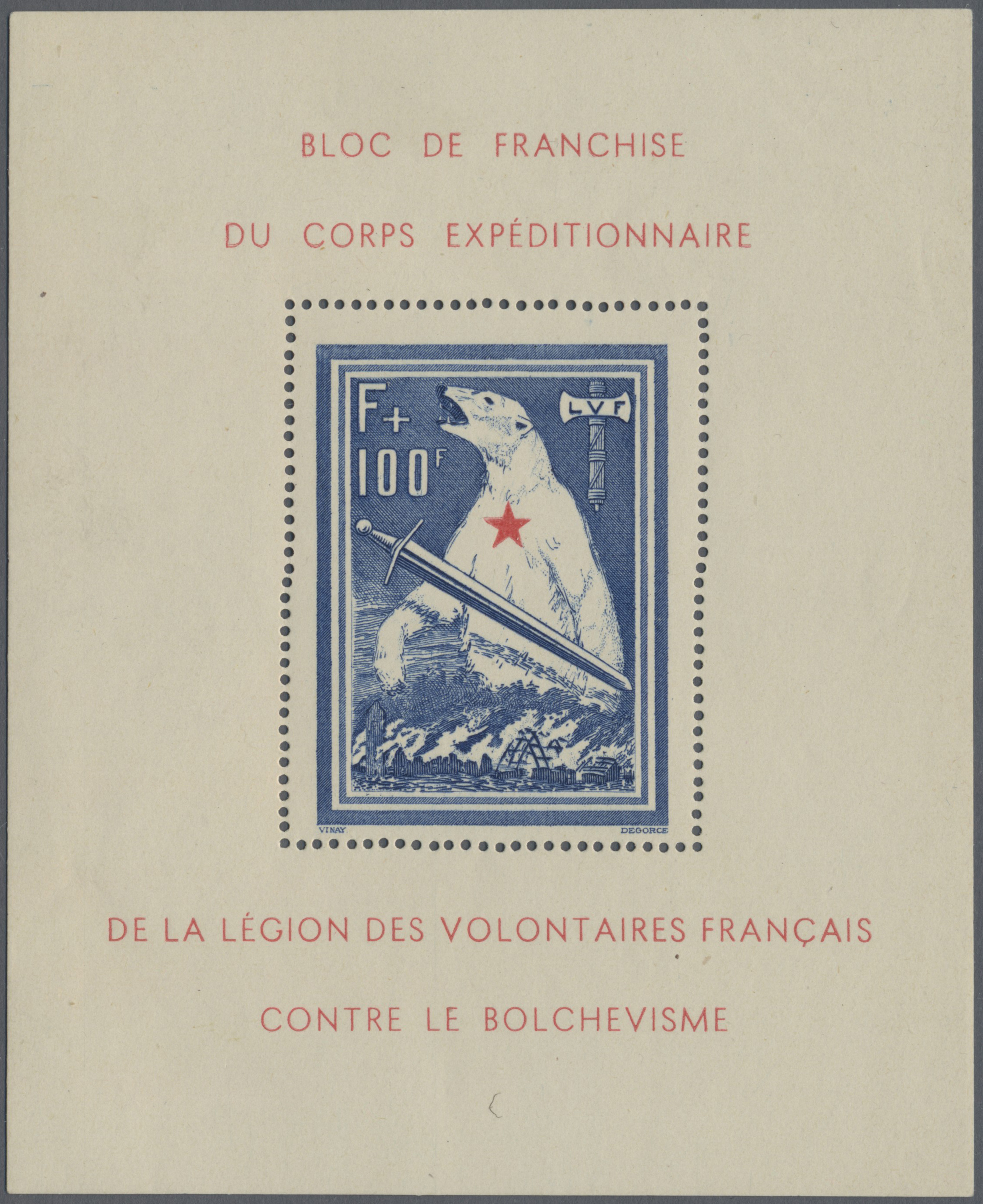 Lot 06081 - Dt. Besetzung II WK - Frankreich - Privatausgaben: Legionärsmarken - Auktionshaus Christoph Gärtner GmbH & Co. KG 57th AUCTION - Day 3 Lot 06081 - Dt. Besetzung II WK - Frankreich - Privatausgaben: Legionärsmarken - Auktionshaus Christoph Gärtner GmbH & Co. KG 57th AUCTION - Day 3
