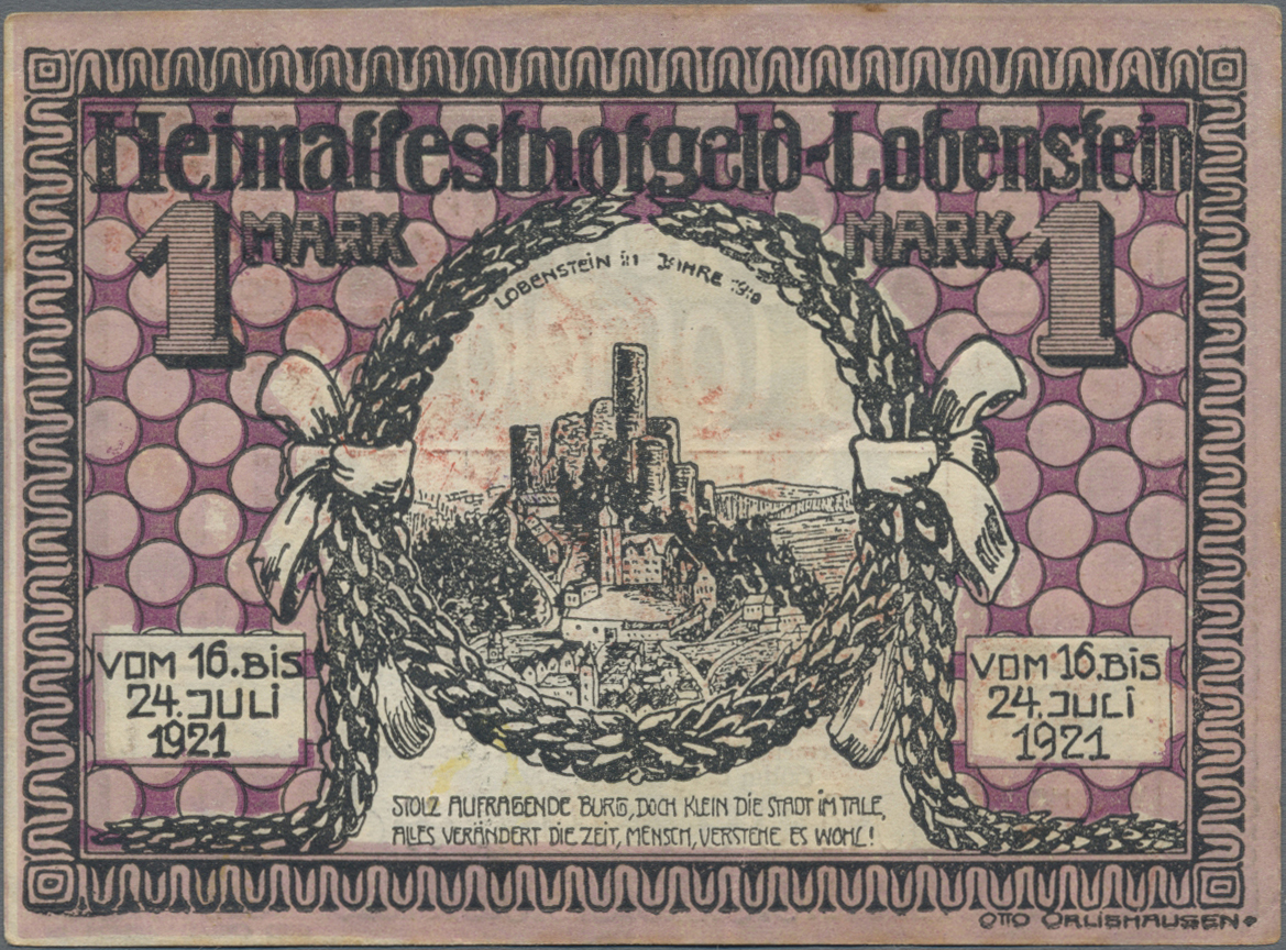 Lot 14779 - Deutschland - Notgeld - Thüringen | Banknoten  -  Auktionshaus Christoph Gärtner GmbH & Co. KG 53rd AUCTION - Day 6 Coins & Banknotes