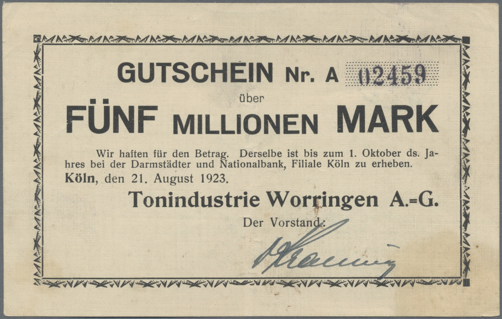 Lot 14711 - Deutschland - Notgeld - Rheinland | Banknoten  -  Auktionshaus Christoph Gärtner GmbH & Co. KG 53rd AUCTION - Day 6 Coins & Banknotes