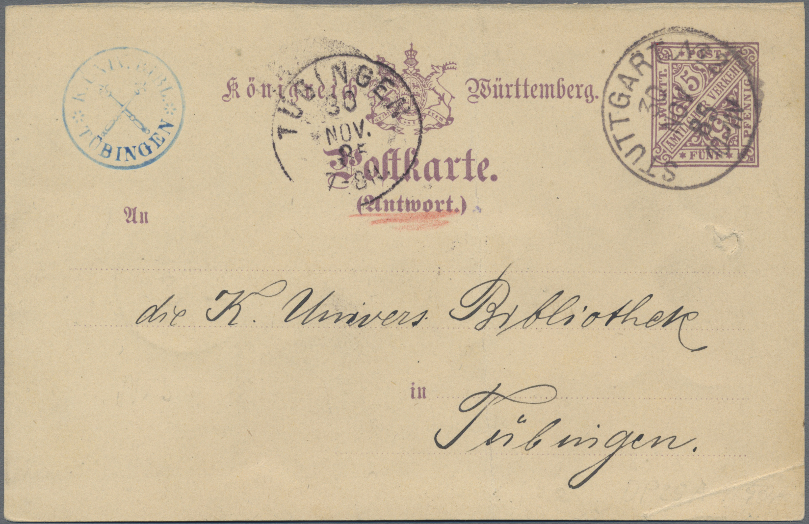 Lot 03099 - württemberg - ganzsachen  -  Auktionshaus Christoph Gärtner GmbH & Co. KG 53rd AUCTION - Day 3 Germany