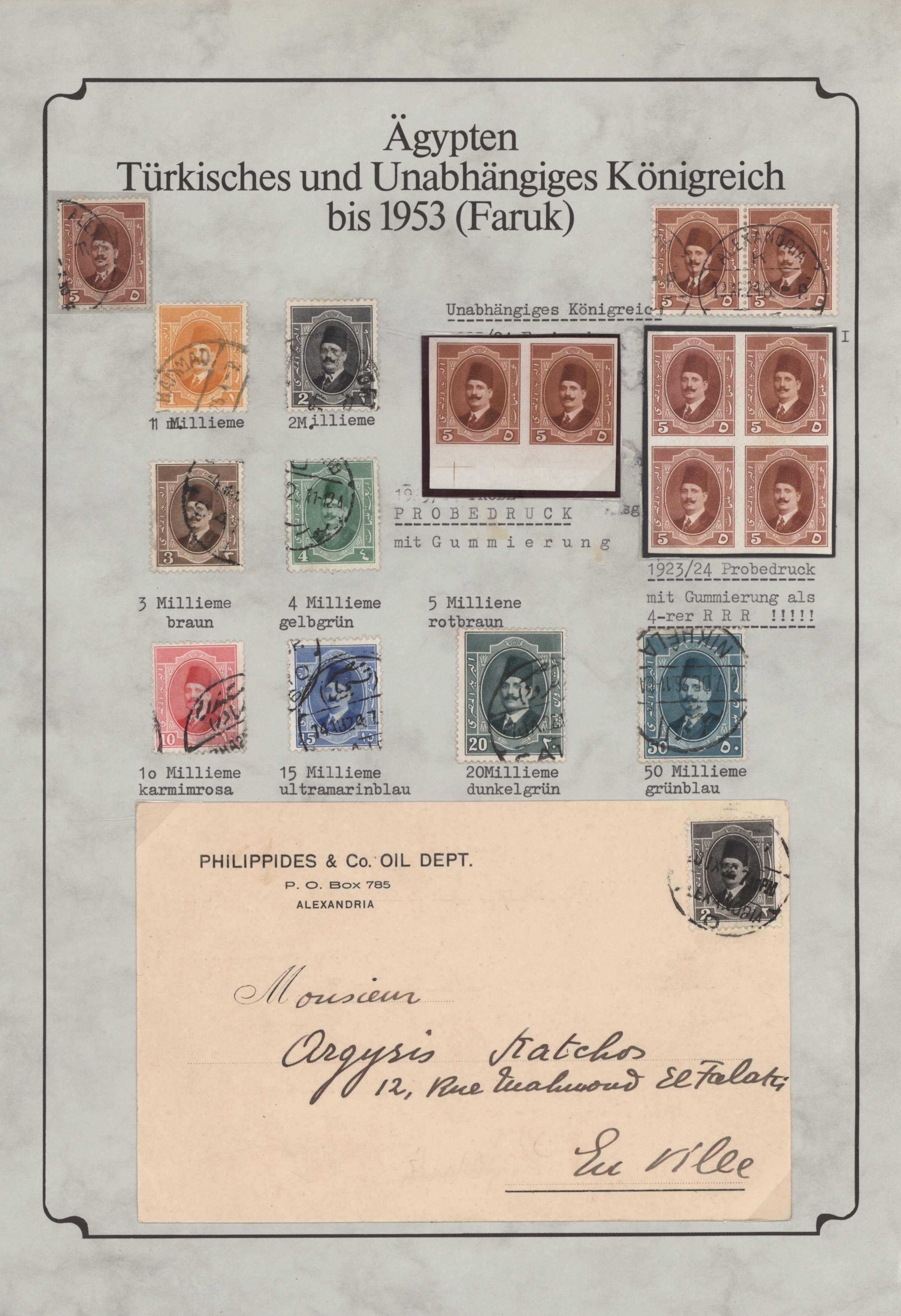 Lot 05011 - ägypten  -  Auktionshaus Christoph Gärtner GmbH & Co. KG 53rd AUCTION - Day 4, Collections Overseas, Air & Shipmail, Thematics, Europe
