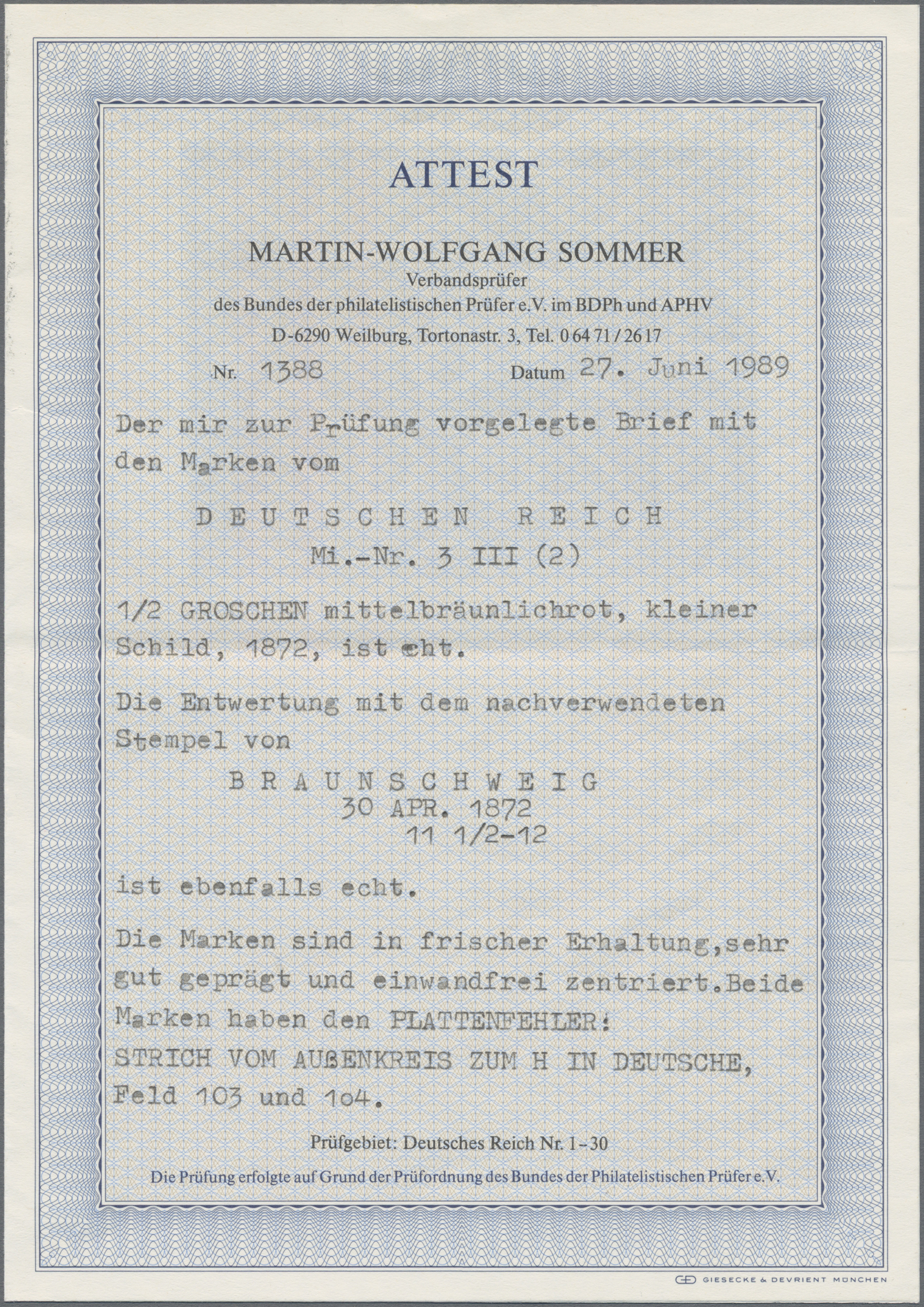 Lot 04801 - Deutsches Reich - Brustschild  -  Auktionshaus Christoph Gärtner GmbH & Co. KG 56th AUCTION - Day 3
