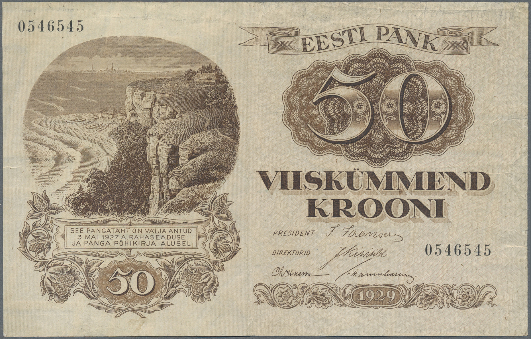 Lot 01487 - Estonia / Estland | Banknoten - Auktionshaus Christoph Gärtner GmbH & Co. KG Sale #45 Banknotes Worldwide Lot 01487 - Estonia / Estland | Banknoten - Auktionshaus Christoph Gärtner GmbH & Co. KG Sale #45 Banknotes Worldwide