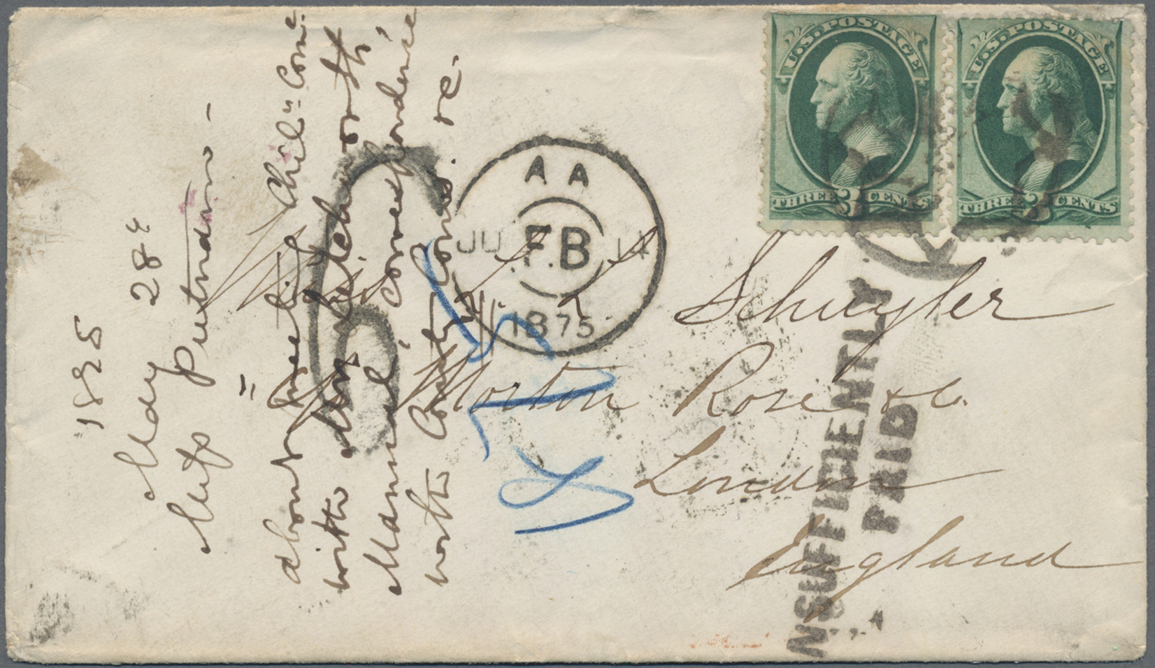 Lot 03093 - Vereinigte Staaten von Amerika - Transatlantik-Mail  -  Auktionshaus Christoph Gärtner GmbH & Co. KG 57th AUCTION - Day 2