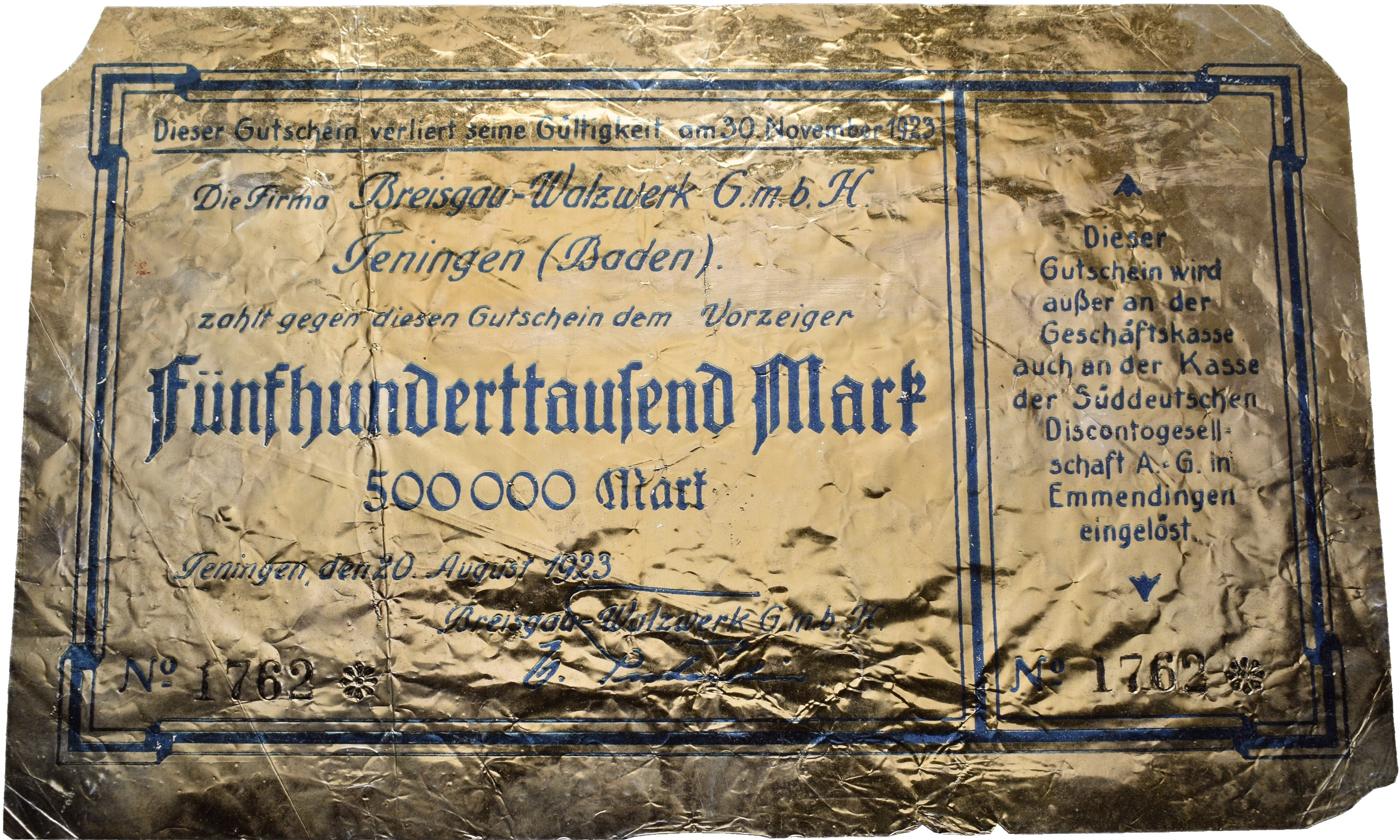 Lot 14616 - Deutschland - Notgeld besonderer Art | Banknoten - Auktionshaus Christoph Gärtner GmbH & Co. KG 53rd AUCTION - Day 6 Coins/Banknotes Lot 14616 - Deutschland - Notgeld besonderer Art | Banknoten - Auktionshaus Christoph Gärtner GmbH & Co. KG 53rd AUCTION - Day 6 Coins/Banknotes
