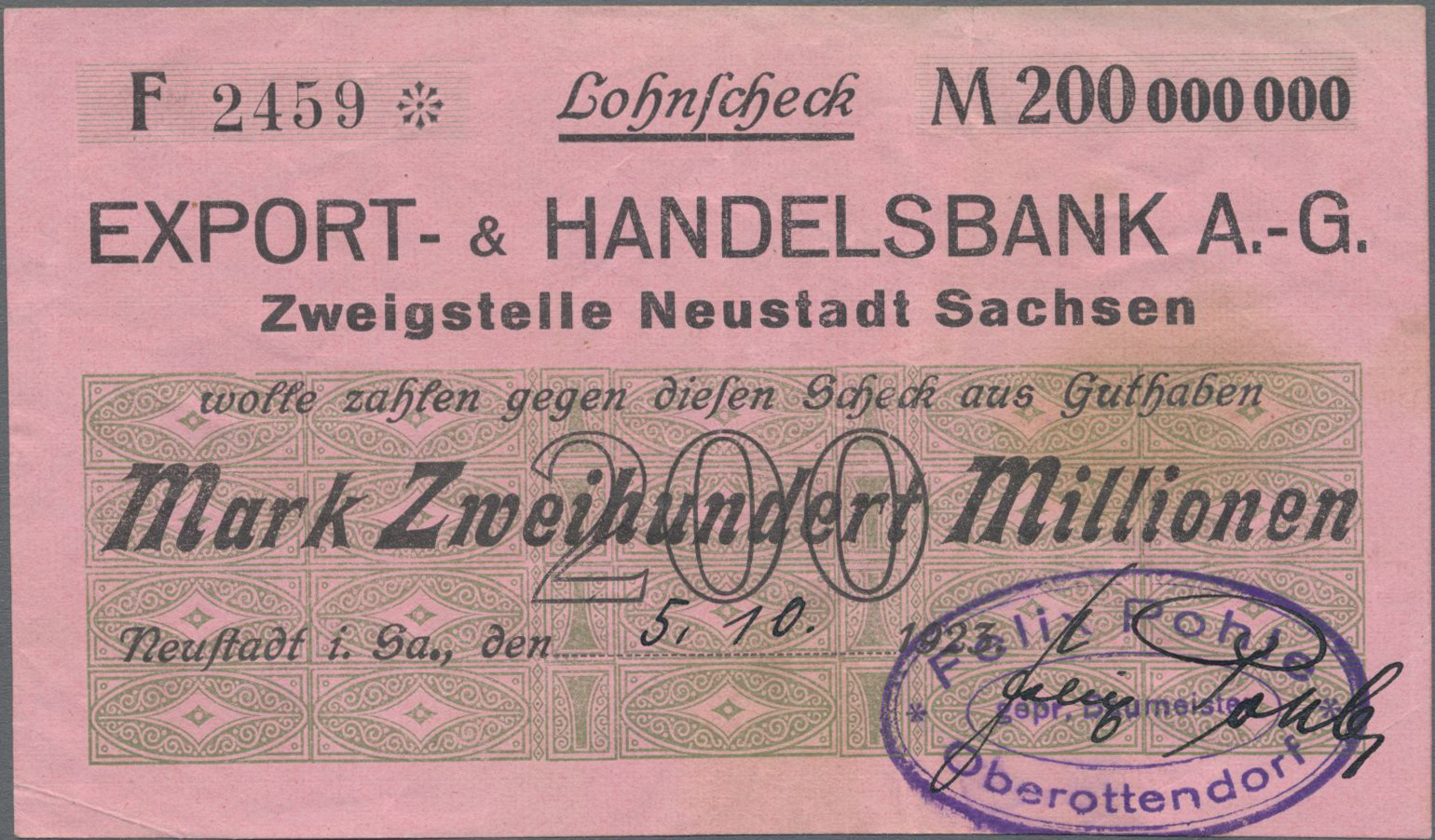 Lot 14762 - Deutschland - Notgeld - Sachsen | Banknoten - Auktionshaus Christoph Gärtner GmbH & Co. KG 53rd AUCTION - Day 6 Coins/Banknotes Lot 14762 - Deutschland - Notgeld - Sachsen | Banknoten - Auktionshaus Christoph Gärtner GmbH & Co. KG 53rd AUCTION - Day 6 Coins/Banknotes