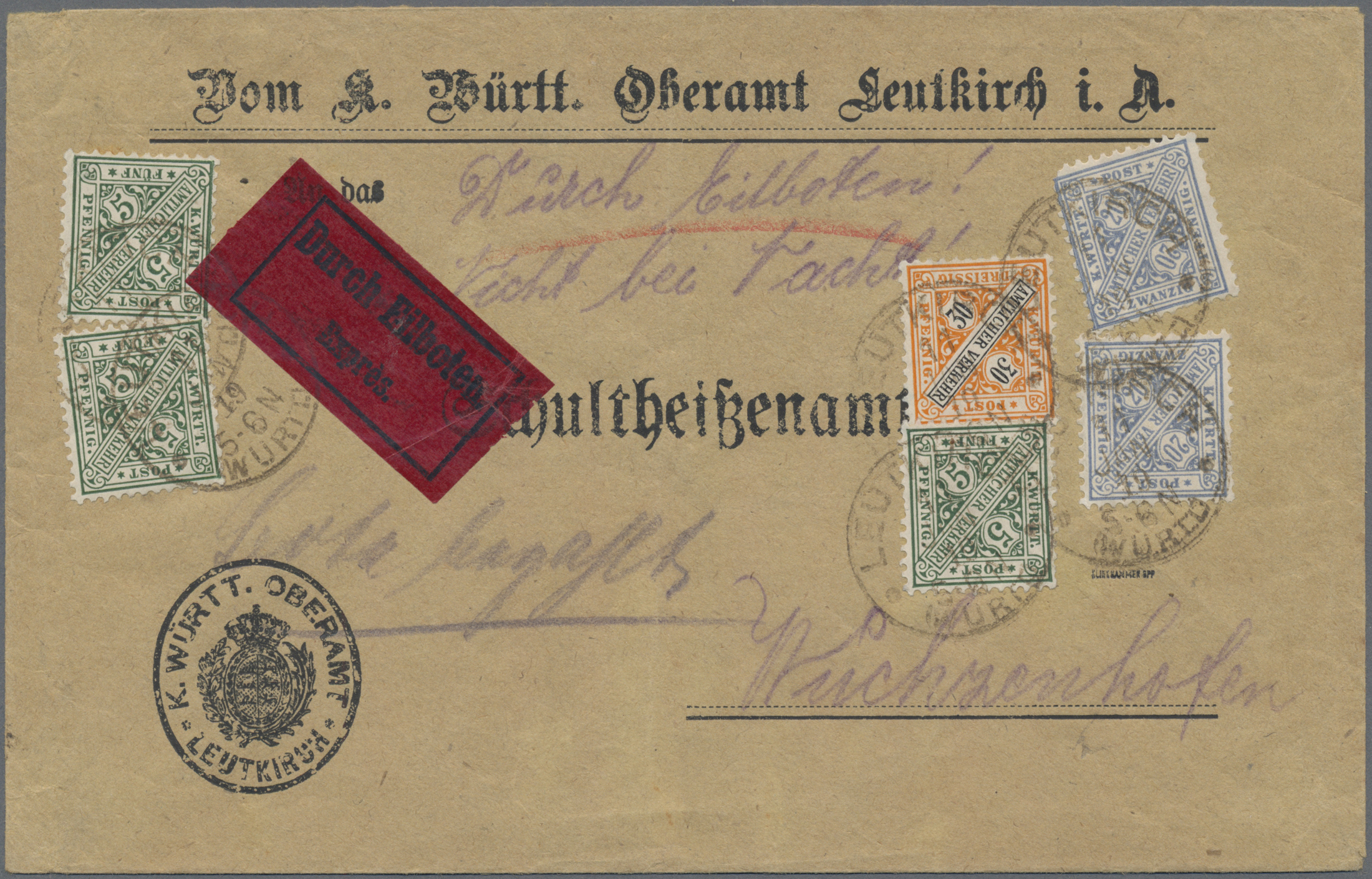 Lot 03094 - Württemberg - Marken und Briefe  -  Auktionshaus Christoph Gärtner GmbH & Co. KG 53rd AUCTION - Day 3 Germany