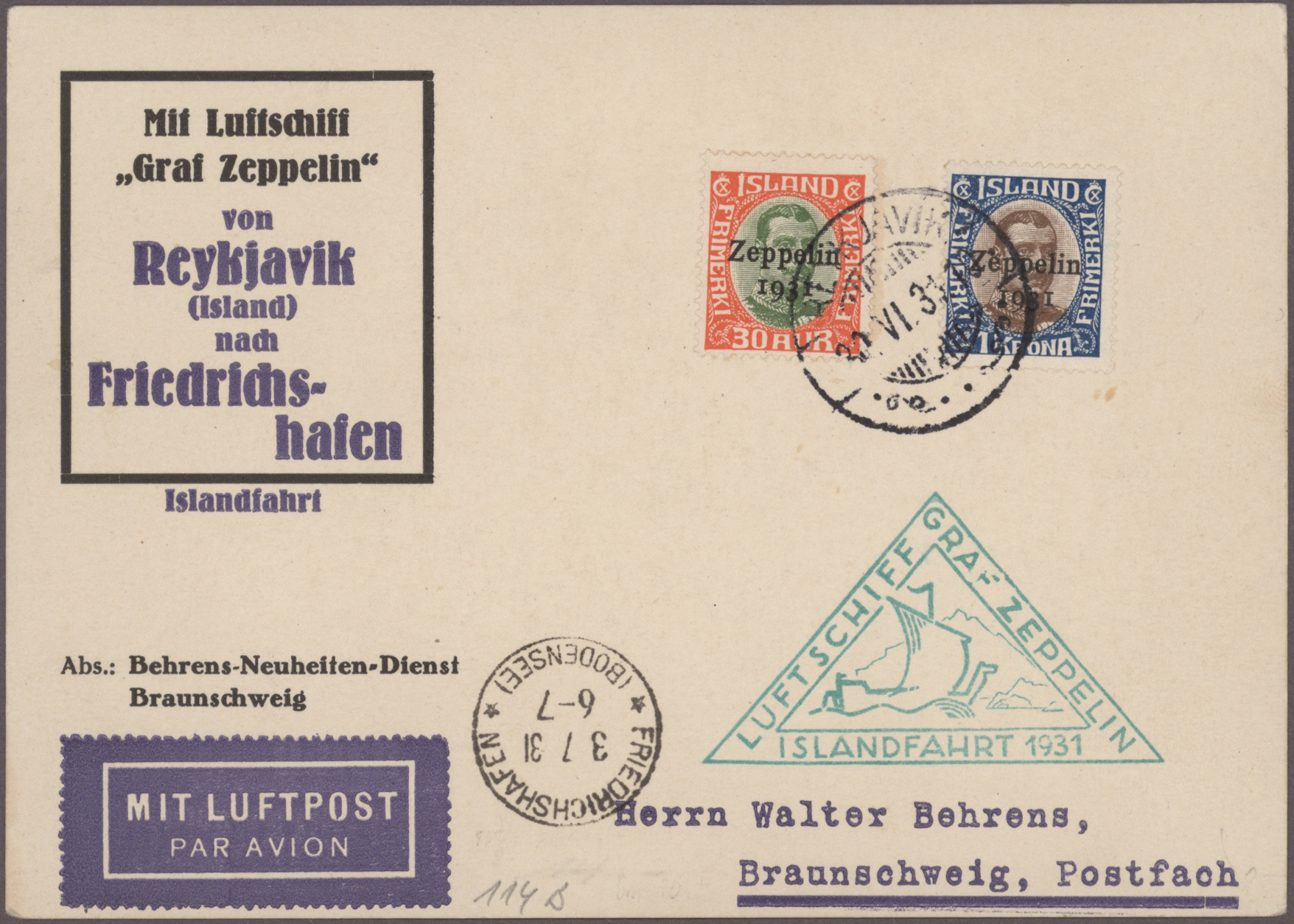 Lot 08001 - flugpost deutschland  -  Auktionshaus Christoph Gärtner GmbH & Co. KG 56th AUCTION - Day 4