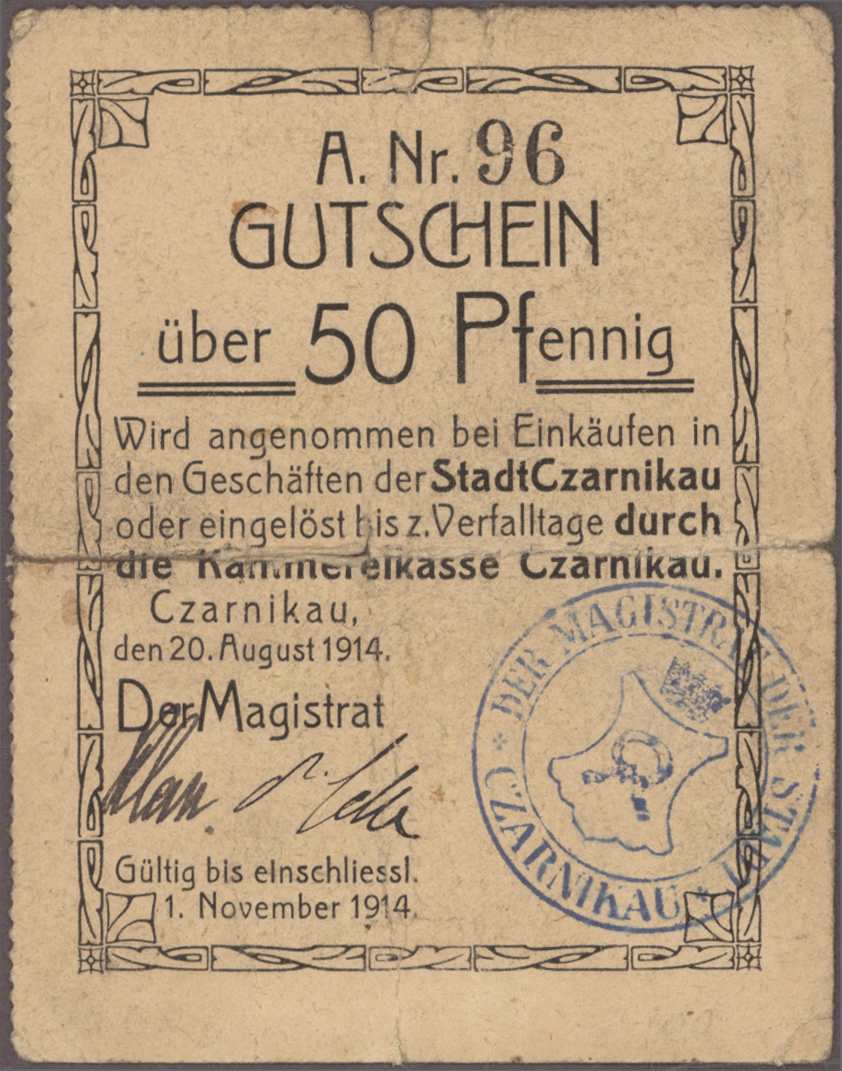 Lot 00819 - Deutschland - Notgeld - Ehemalige Ostgebiete | Banknoten  -  Auktionshaus Christoph Gärtner GmbH & Co. KG 55th AUCTION - Day 1