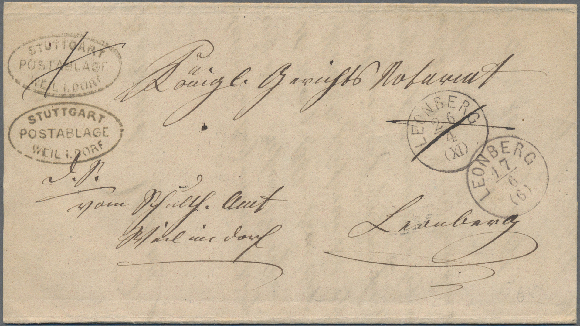 Lot 04950 - Württemberg - Postablagen  -  Auktionshaus Christoph Gärtner GmbH & Co. KG 57th AUCTION - Day 3