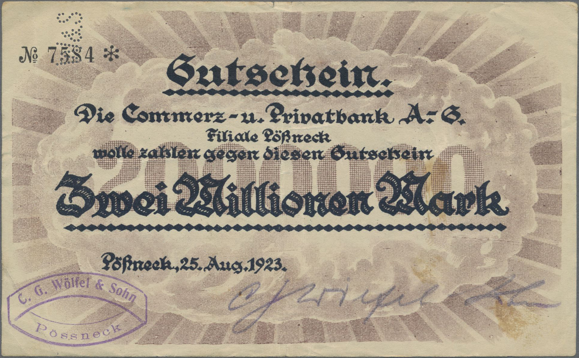 Lot 14780 - Deutschland - Notgeld - Thüringen | Banknoten  -  Auktionshaus Christoph Gärtner GmbH & Co. KG 53rd AUCTION - Day 6 Coins & Banknotes