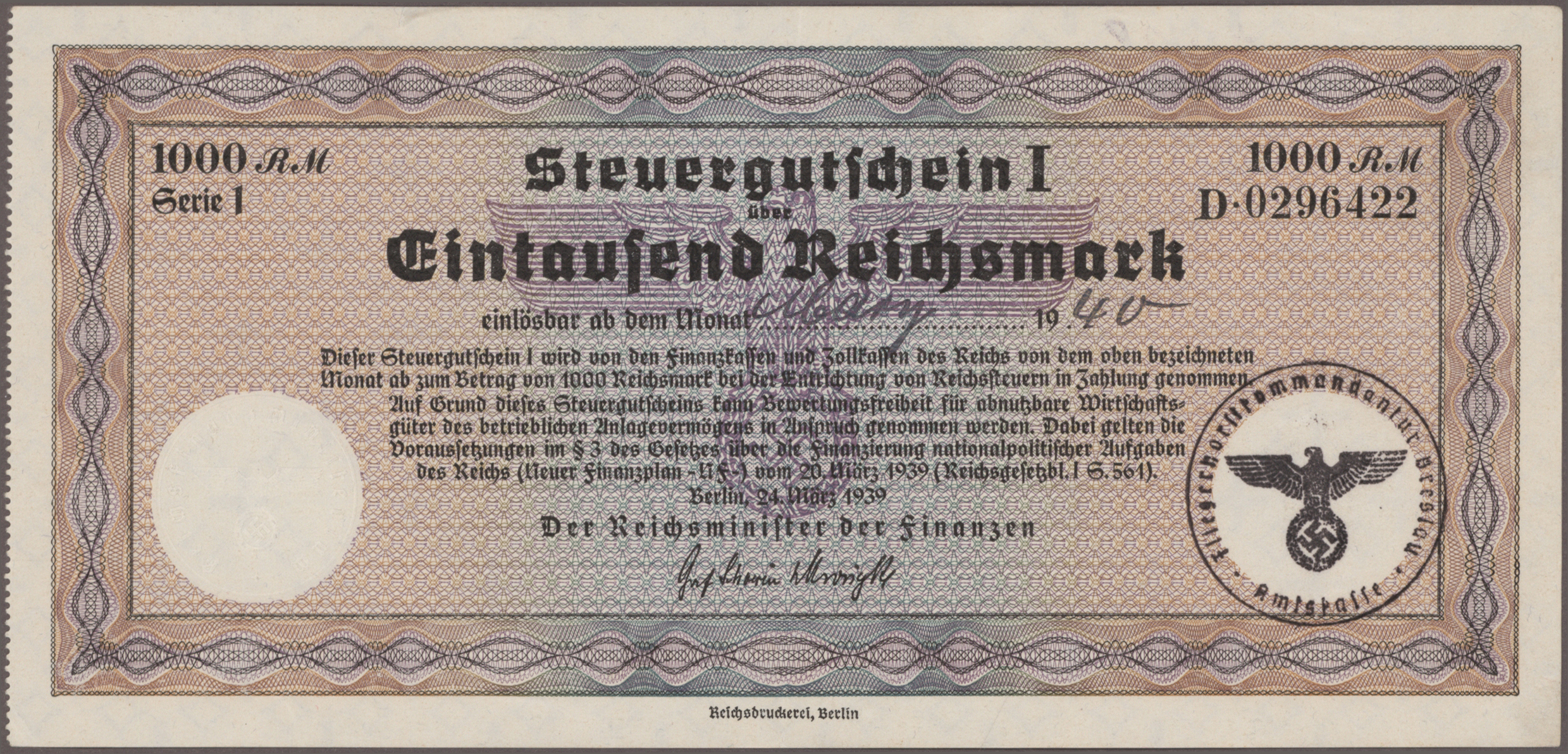 Lot 00623 - Deutschland - Deutsches Reich bis 1945 | Banknoten - Auktionshaus Christoph Gärtner GmbH & Co. KG 55th AUCTION - Day 1 Lot 00623 - Deutschland - Deutsches Reich bis 1945 | Banknoten - Auktionshaus Christoph Gärtner GmbH & Co. KG 55th AUCTION - Day 1