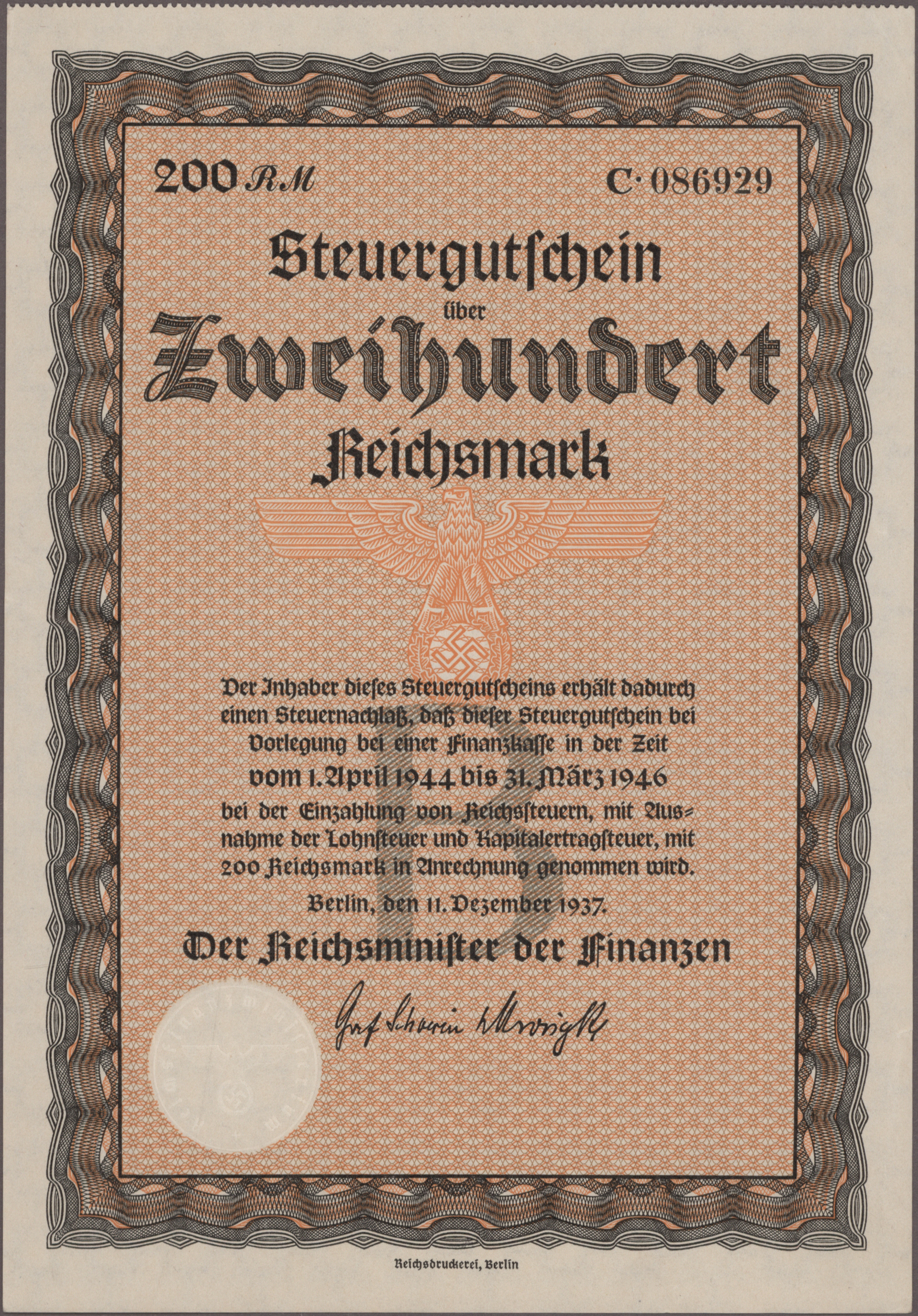 Lot 00625 - Deutschland - Deutsches Reich bis 1945 | Banknoten - Auktionshaus Christoph Gärtner GmbH & Co. KG 55th AUCTION - Day 1 Lot 00625 - Deutschland - Deutsches Reich bis 1945 | Banknoten - Auktionshaus Christoph Gärtner GmbH & Co. KG 55th AUCTION - Day 1