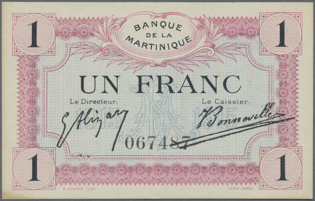 Lot 02012 - Martinique | Banknoten - Auktionshaus Christoph Gärtner GmbH & Co. KG Sale #45 Banknotes Worldwide Lot 02012 - Martinique | Banknoten - Auktionshaus Christoph Gärtner GmbH & Co. KG Sale #45 Banknotes Worldwide