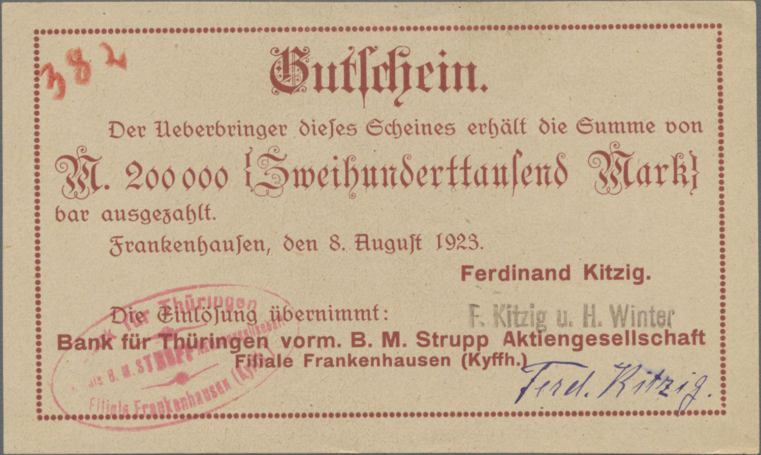 Lot 14776 - Deutschland - Notgeld - Thüringen | Banknoten  -  Auktionshaus Christoph Gärtner GmbH & Co. KG 53rd AUCTION - Day 6 Coins/Banknotes