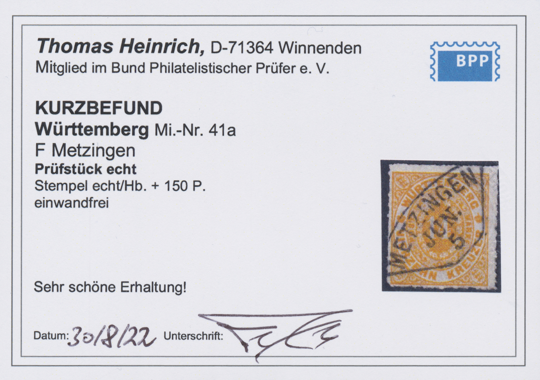 Lot 04884 - Württemberg - Marken und Briefe  -  Auktionshaus Christoph Gärtner GmbH & Co. KG 57th AUCTION - Day 3