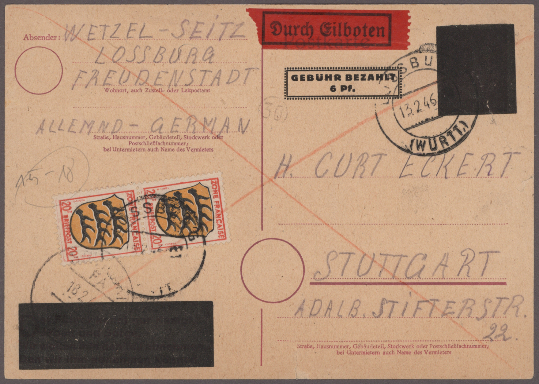 Stamp Auction Deutschland Ganzsachen 51th Auction Day 5, lot 13506