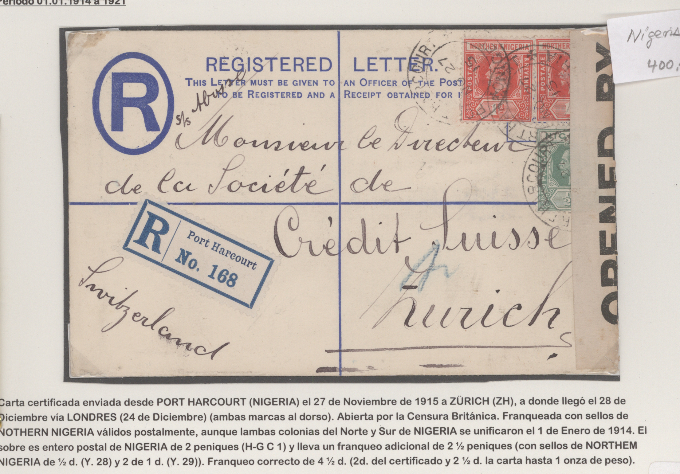 Lot 05563 - nigeria  -  Auktionshaus Christoph Gärtner GmbH & Co. KG 53rd AUCTION - Day 4, Collections Overseas, Air & Shipmail, Thematics, Europe
