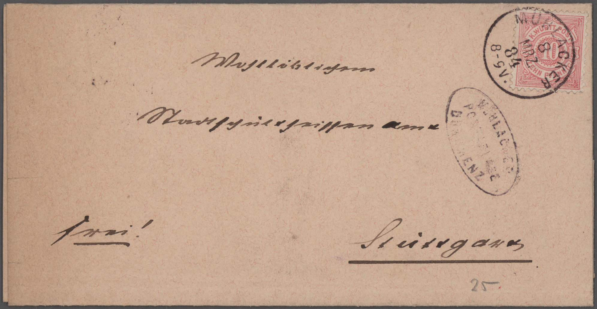 Lot 10401 - Württemberg - Postablagen  -  Auktionshaus Christoph Gärtner GmbH & Co. KG 57th AUCTION - Day 5