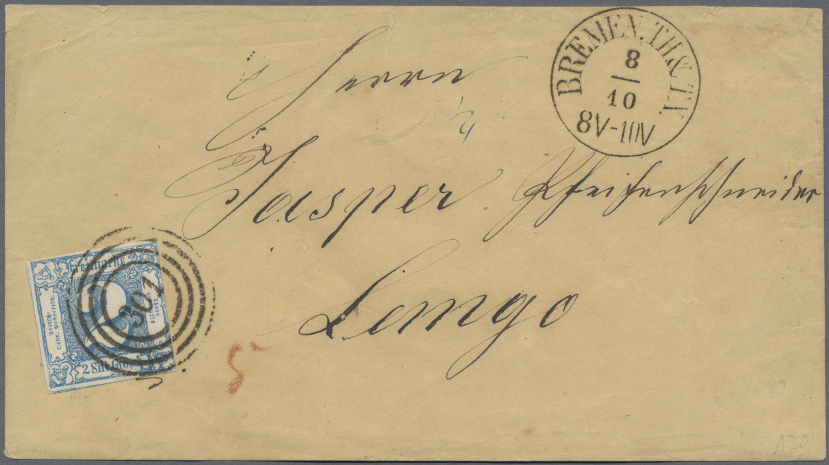 Lot 358 - Bremen - Thurn & Taxis sches Oberpostamt - Auktionshaus Edgar Mohrmann & Co. Internat. Briefmarken-Auktionen GmhH Auction #211 Lot 358 - Bremen - Thurn & Taxis sches Oberpostamt - Auktionshaus Edgar Mohrmann & Co. Internat. Briefmarken-Auktionen GmhH Auction #211