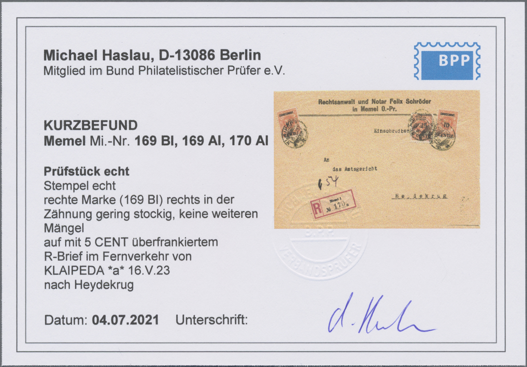 Lot 05553 - Memel  -  Auktionshaus Christoph Gärtner GmbH & Co. KG 56th AUCTION - Day 3