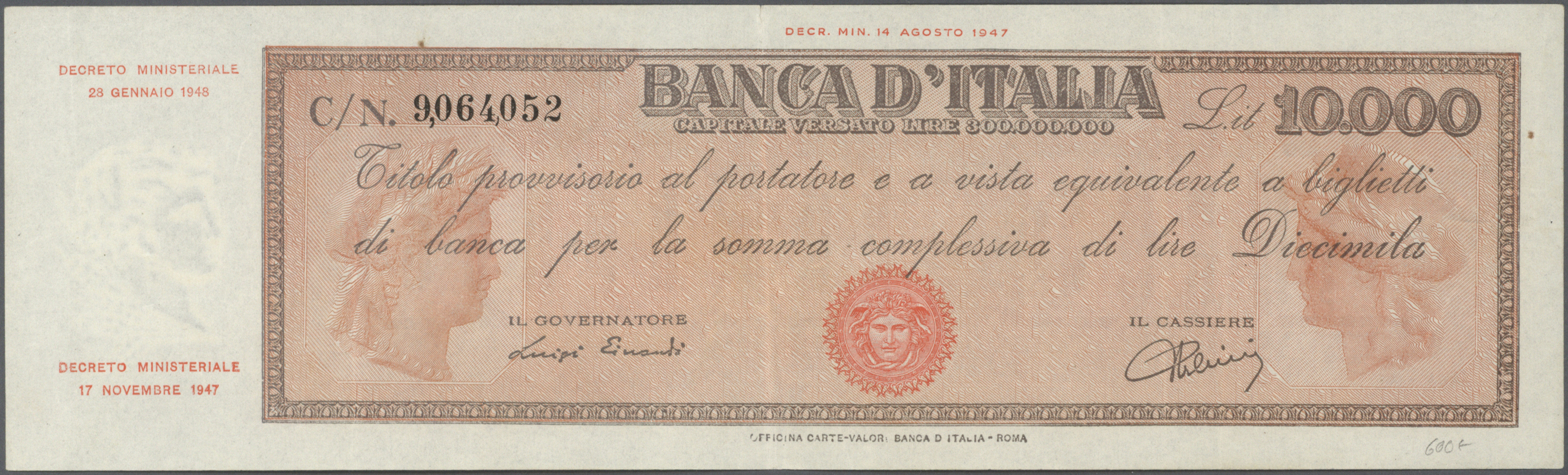 Lot 01868 - Italy / Italien | Banknoten - Auktionshaus Christoph Gärtner GmbH & Co. KG Sale #45 Banknotes Worldwide Lot 01868 - Italy / Italien | Banknoten - Auktionshaus Christoph Gärtner GmbH & Co. KG Sale #45 Banknotes Worldwide