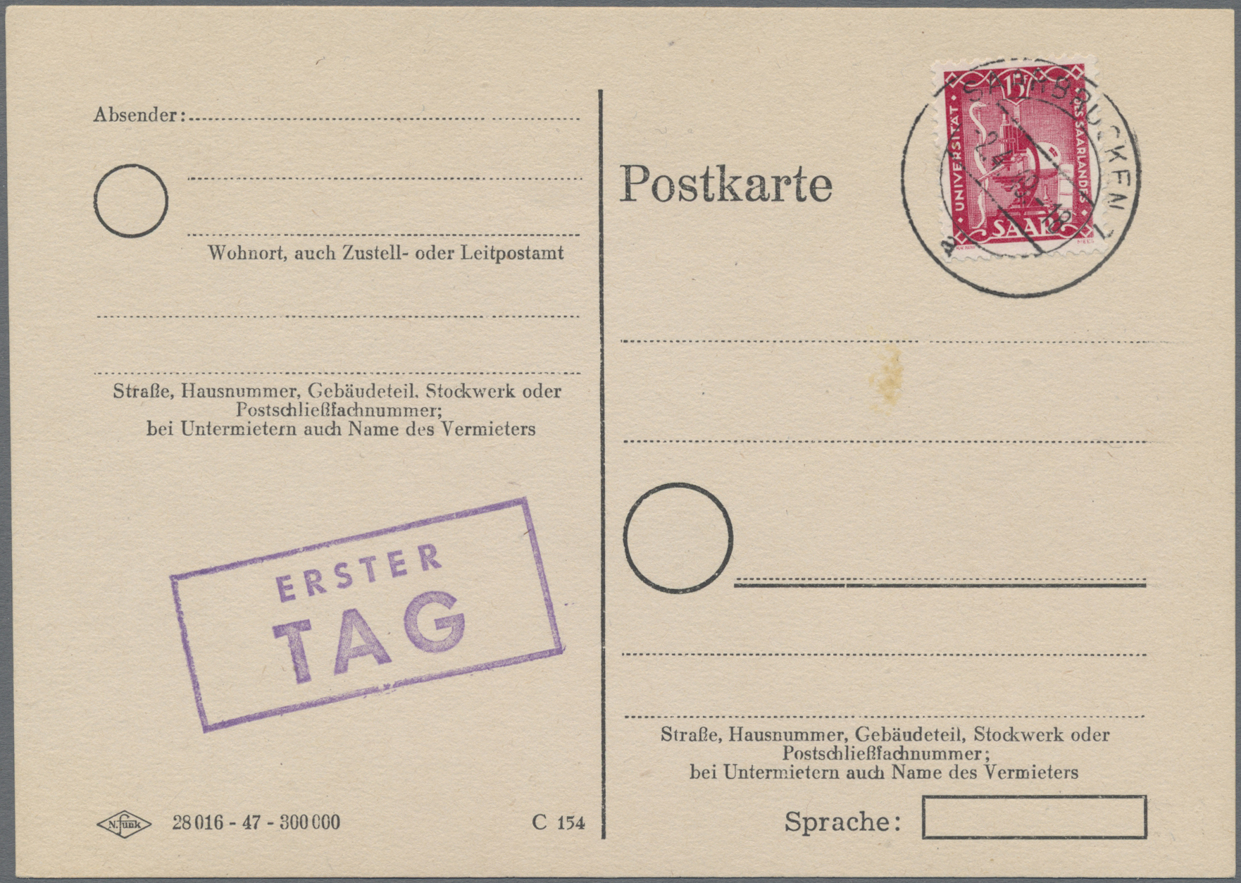 Lot 06648 - Saarland (1947/56) - Auktionshaus Christoph Gärtner GmbH & Co. KG 57th AUCTION - Day 3 Lot 06648 - Saarland (1947/56) - Auktionshaus Christoph Gärtner GmbH & Co. KG 57th AUCTION - Day 3