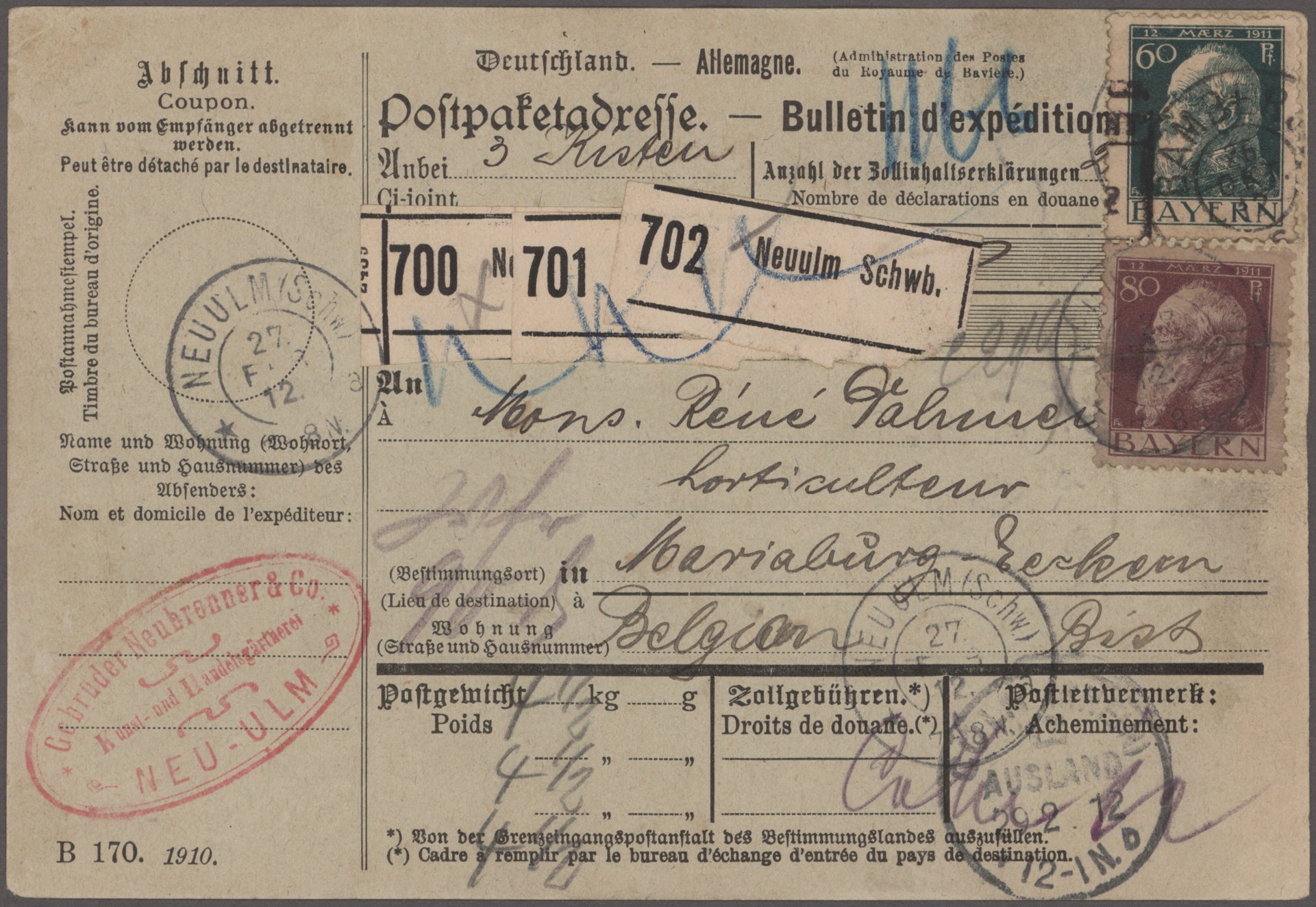 Lot 10196 - Bayern - Marken und Briefe - Auktionshaus Christoph Gärtner GmbH & Co. KG 57th AUCTION - Day 5 Lot 10196 - Bayern - Marken und Briefe - Auktionshaus Christoph Gärtner GmbH & Co. KG 57th AUCTION - Day 5