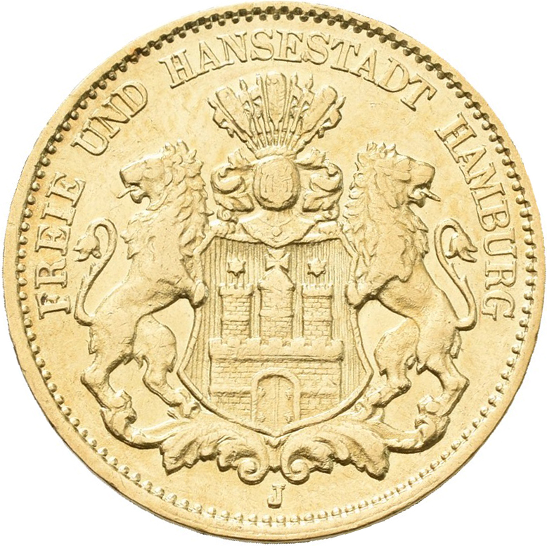 Lot 13358 - Hamburg - Anlagegold | Goldmünzen 5, 10 und 20 Mark - Deutsches Kaiserreich - Auktionshaus Christoph Gärtner GmbH & Co. KG 53rd AUCTION - Day 6 Coins & Banknotes Lot 13358 - Hamburg - Anlagegold | Goldmünzen 5, 10 und 20 Mark - Deutsches Kaiserreich - Auktionshaus Christoph Gärtner GmbH & Co. KG 53rd AUCTION - Day 6 Coins & Banknotes