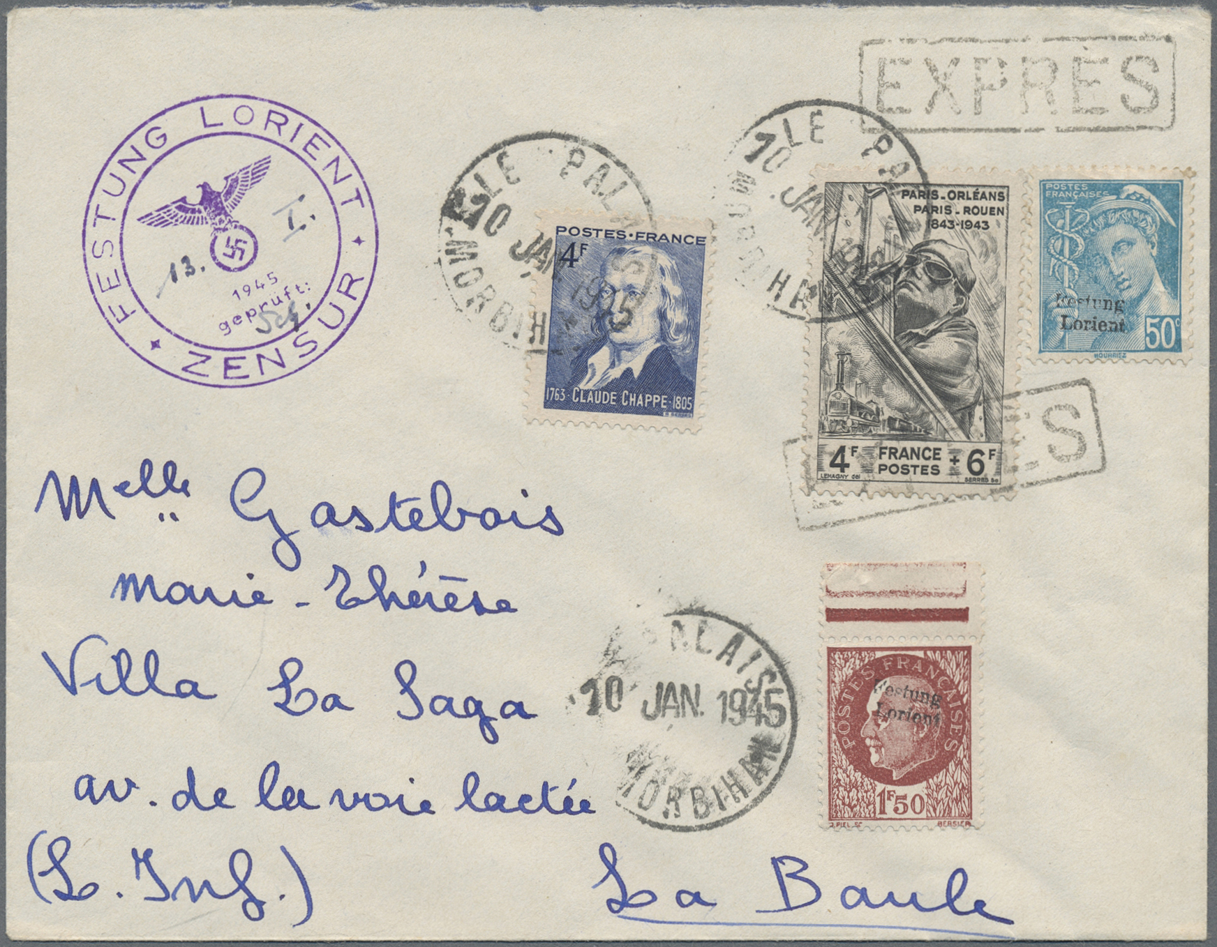 Lot 10683 - Dt. Besetzung II WK - Frankreich - Festung Lorient - Auktionshaus Christoph Gärtner GmbH & Co. KG 58th AUCTION - Day 3 Lot 10683 - Dt. Besetzung II WK - Frankreich - Festung Lorient - Auktionshaus Christoph Gärtner GmbH & Co. KG 58th AUCTION - Day 3