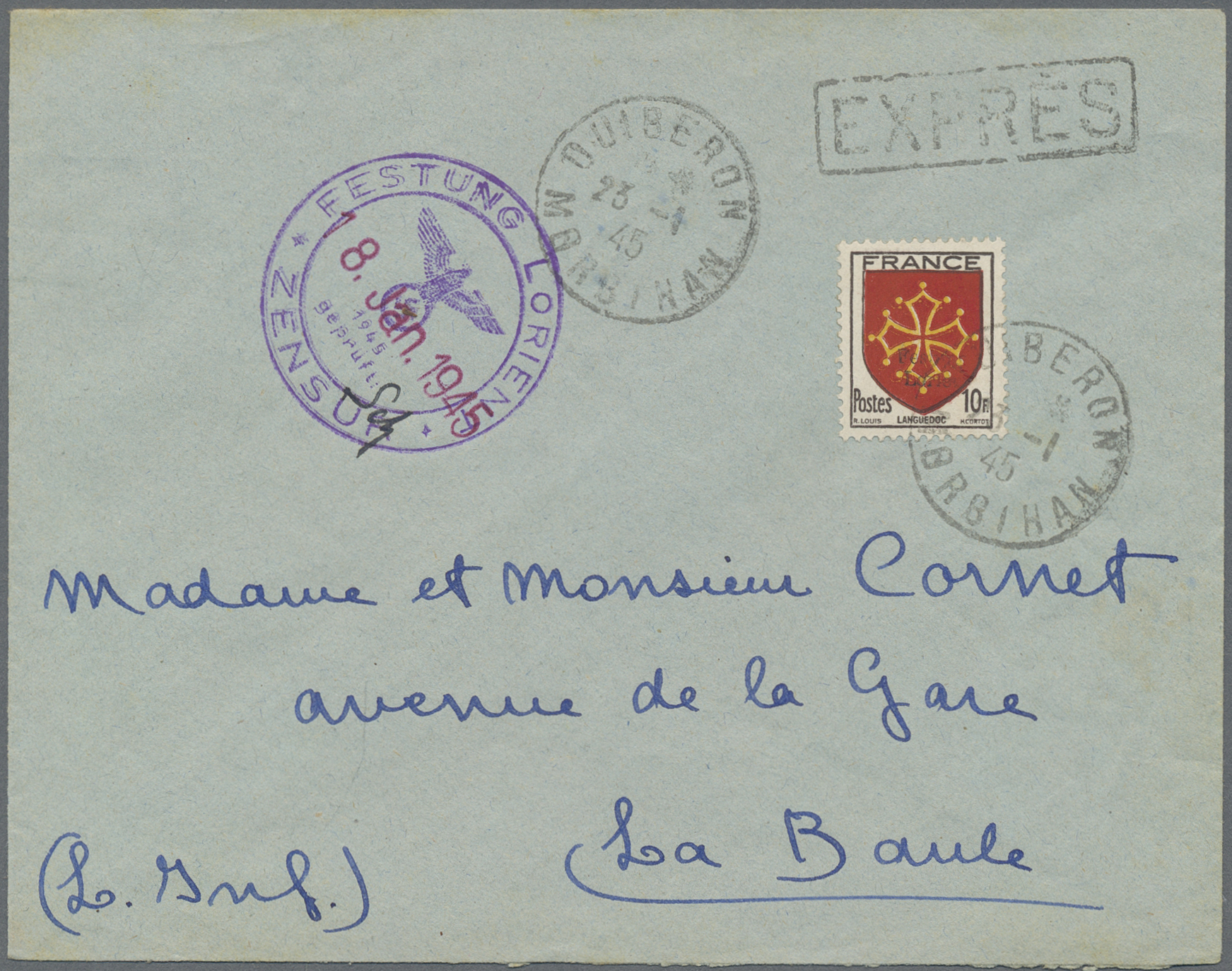 Lot 10684 - Dt. Besetzung II WK - Frankreich - Festung Lorient - Auktionshaus Christoph Gärtner GmbH & Co. KG 58th AUCTION - Day 3 Lot 10684 - Dt. Besetzung II WK - Frankreich - Festung Lorient - Auktionshaus Christoph Gärtner GmbH & Co. KG 58th AUCTION - Day 3