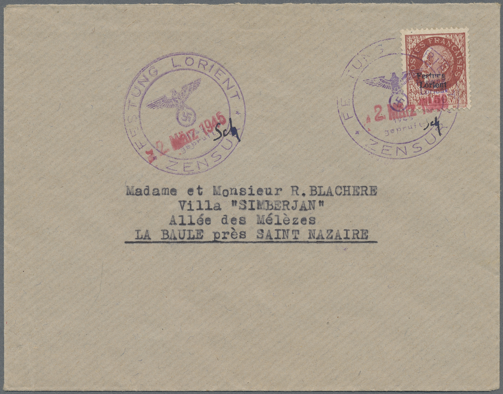 Lot 10715 - Dt. Besetzung II WK - Frankreich - Festung Lorient  -  Auktionshaus Christoph Gärtner GmbH & Co. KG 58th AUCTION - Day 3