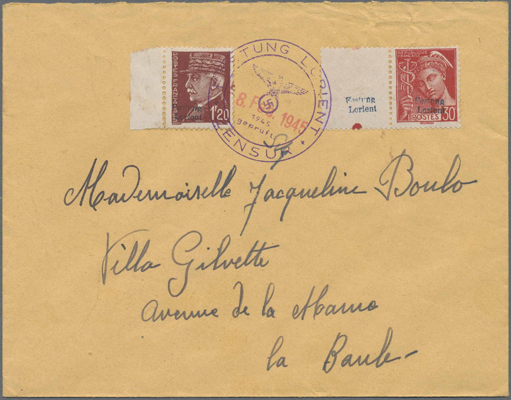 Lot 10693 - Dt. Besetzung II WK - Frankreich - Festung Lorient - Auktionshaus Christoph Gärtner GmbH & Co. KG 58th AUCTION - Day 3 Lot 10693 - Dt. Besetzung II WK - Frankreich - Festung Lorient - Auktionshaus Christoph Gärtner GmbH & Co. KG 58th AUCTION - Day 3