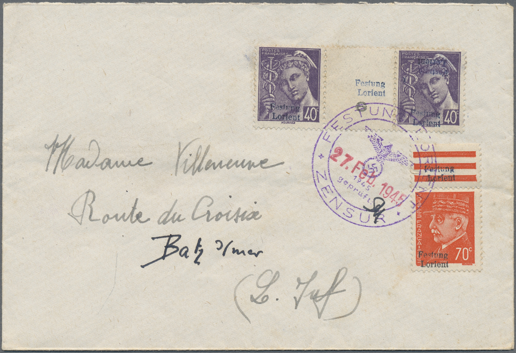 Lot 10696 - Dt. Besetzung II WK - Frankreich - Festung Lorient - Auktionshaus Christoph Gärtner GmbH & Co. KG 58th AUCTION - Day 3 Lot 10696 - Dt. Besetzung II WK - Frankreich - Festung Lorient - Auktionshaus Christoph Gärtner GmbH & Co. KG 58th AUCTION - Day 3