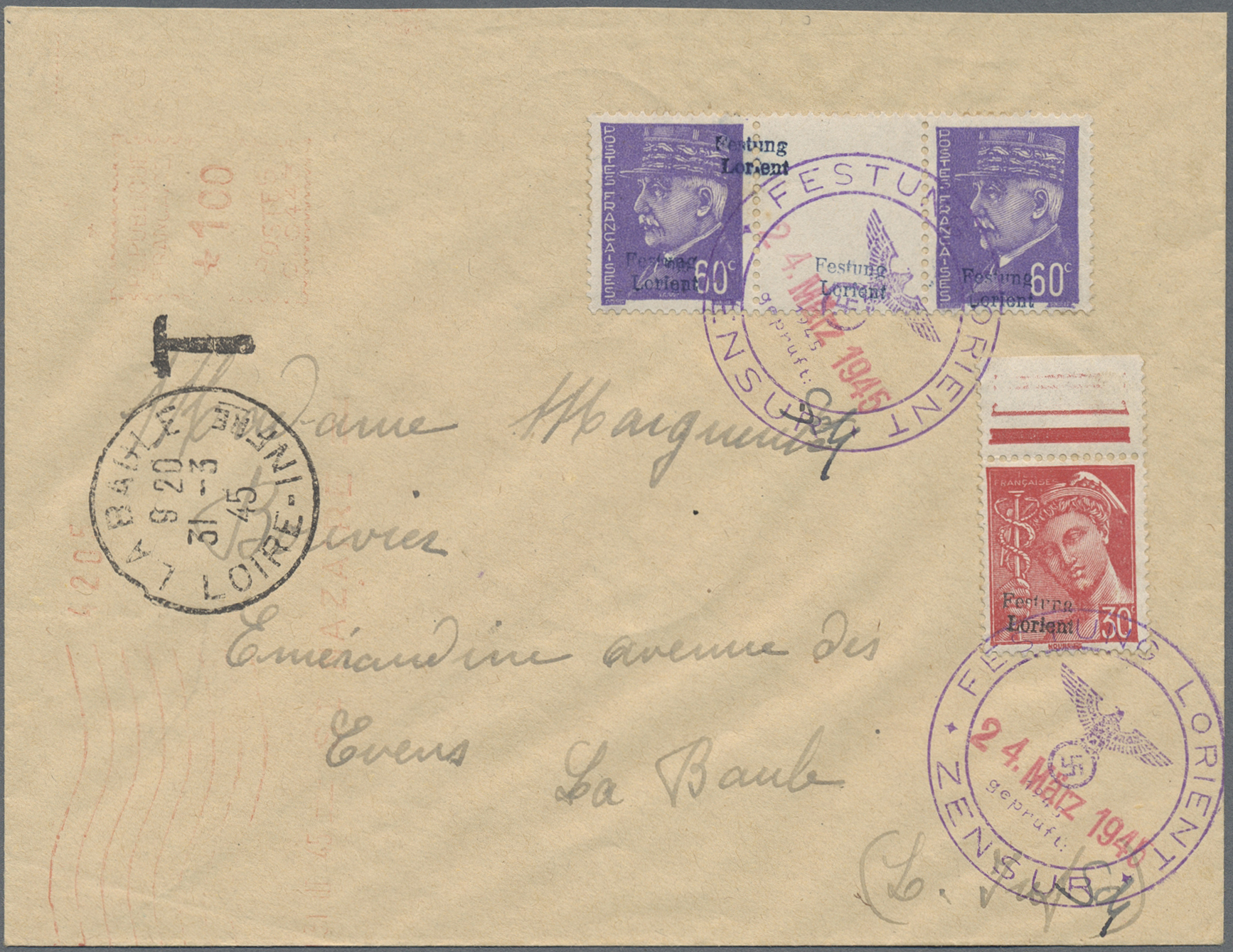 Lot 10702 - Dt. Besetzung II WK - Frankreich - Festung Lorient - Auktionshaus Christoph Gärtner GmbH & Co. KG 58th AUCTION - Day 3 Lot 10702 - Dt. Besetzung II WK - Frankreich - Festung Lorient - Auktionshaus Christoph Gärtner GmbH & Co. KG 58th AUCTION - Day 3