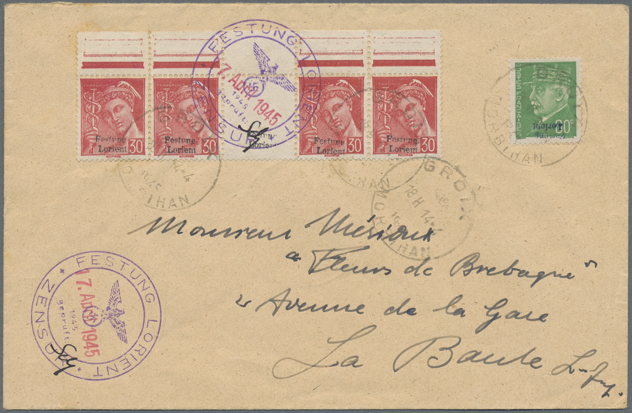 Lot 10692 - Dt. Besetzung II WK - Frankreich - Festung Lorient - Auktionshaus Christoph Gärtner GmbH & Co. KG 58th AUCTION - Day 3 Lot 10692 - Dt. Besetzung II WK - Frankreich - Festung Lorient - Auktionshaus Christoph Gärtner GmbH & Co. KG 58th AUCTION - Day 3
