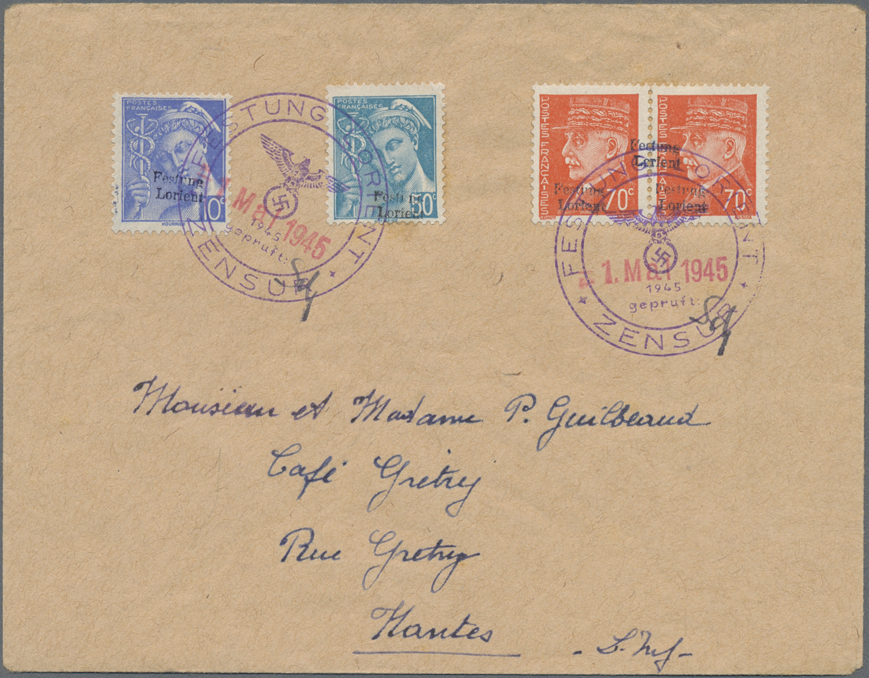 Lot 10689 - Dt. Besetzung II WK - Frankreich - Festung Lorient - Auktionshaus Christoph Gärtner GmbH & Co. KG 58th AUCTION - Day 3 Lot 10689 - Dt. Besetzung II WK - Frankreich - Festung Lorient - Auktionshaus Christoph Gärtner GmbH & Co. KG 58th AUCTION - Day 3