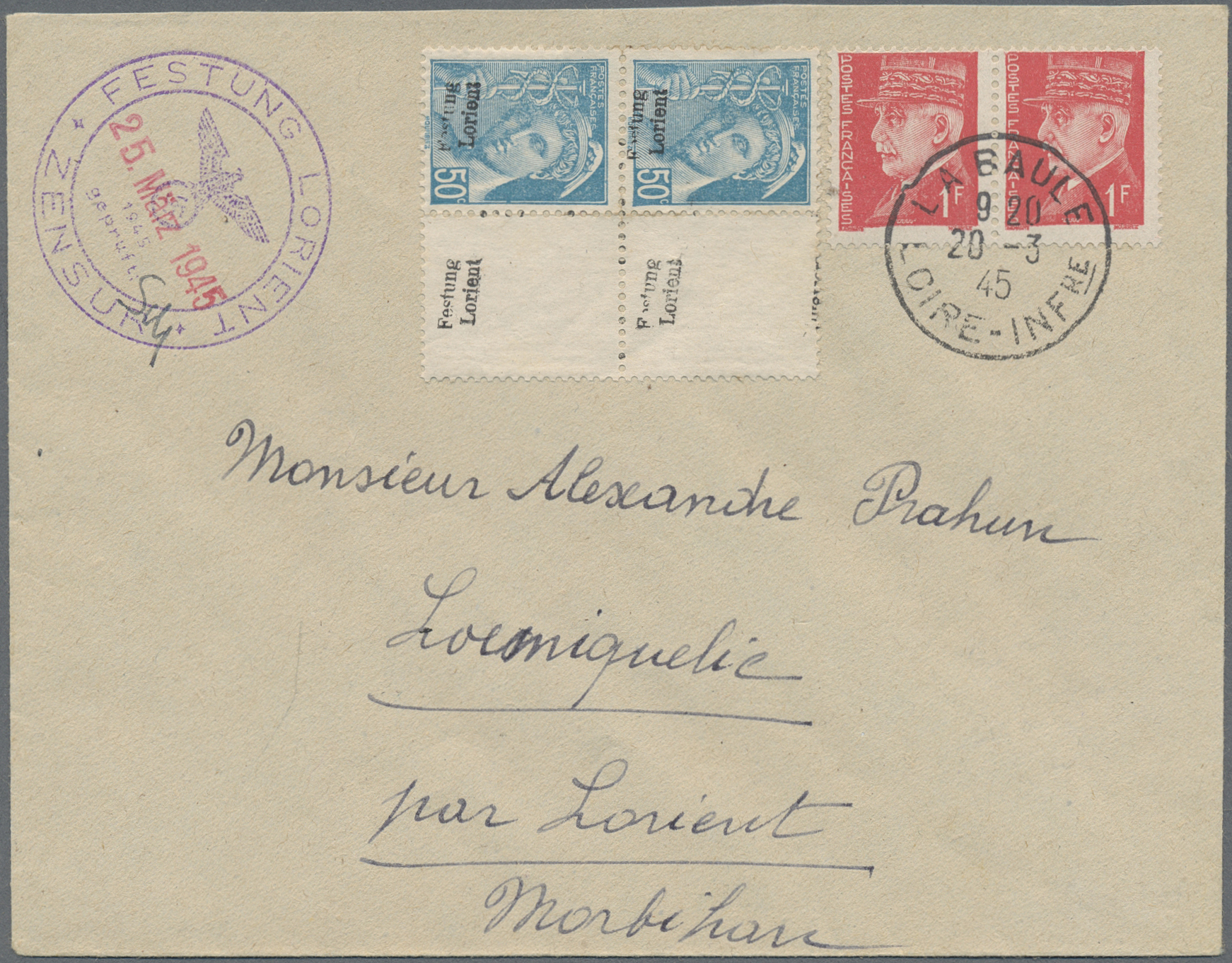 Lot 10687 - Dt. Besetzung II WK - Frankreich - Festung Lorient - Auktionshaus Christoph Gärtner GmbH & Co. KG 58th AUCTION - Day 3 Lot 10687 - Dt. Besetzung II WK - Frankreich - Festung Lorient - Auktionshaus Christoph Gärtner GmbH & Co. KG 58th AUCTION - Day 3