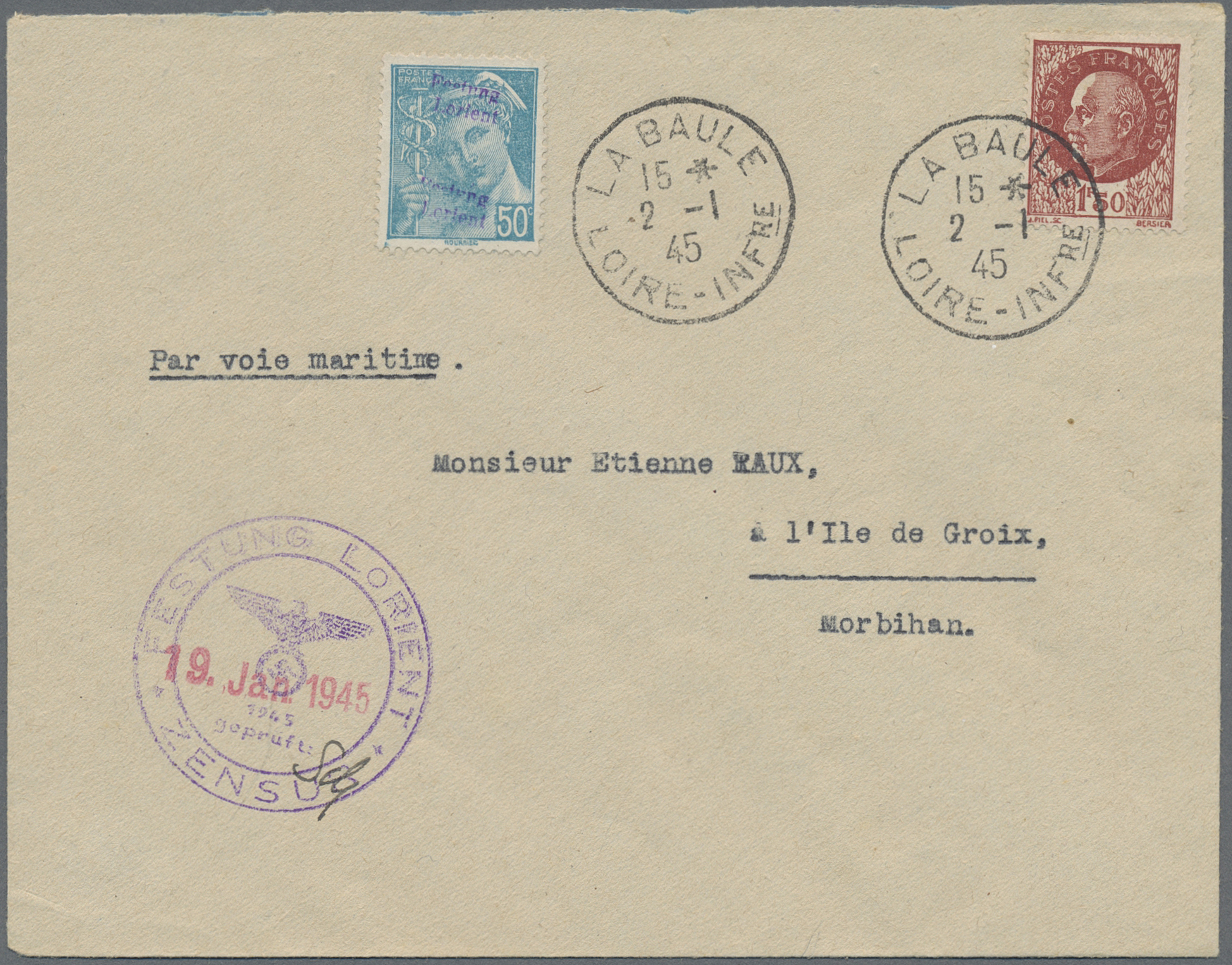 Lot 10682 - Dt. Besetzung II WK - Frankreich - Festung Lorient - Auktionshaus Christoph Gärtner GmbH & Co. KG 58th AUCTION - Day 3 Lot 10682 - Dt. Besetzung II WK - Frankreich - Festung Lorient - Auktionshaus Christoph Gärtner GmbH & Co. KG 58th AUCTION - Day 3