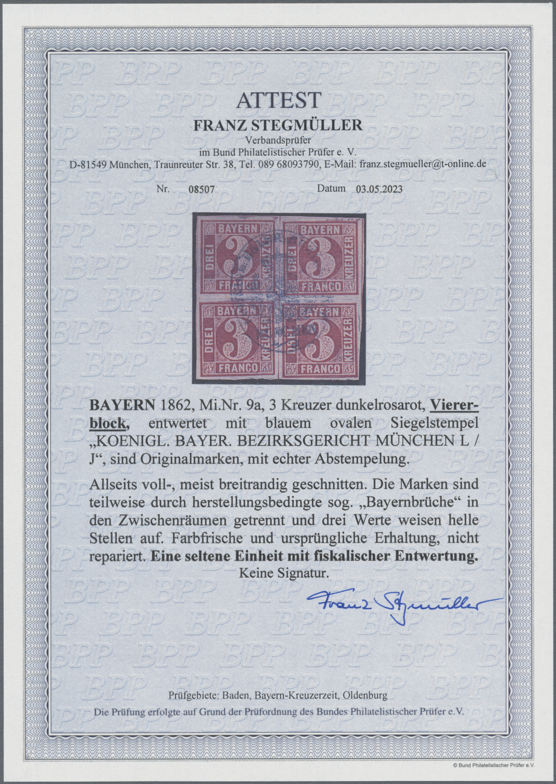 Lot 04515 - Bayern - Marken und Briefe  -  Auktionshaus Christoph Gärtner GmbH & Co. KG 56th AUCTION - Day 3