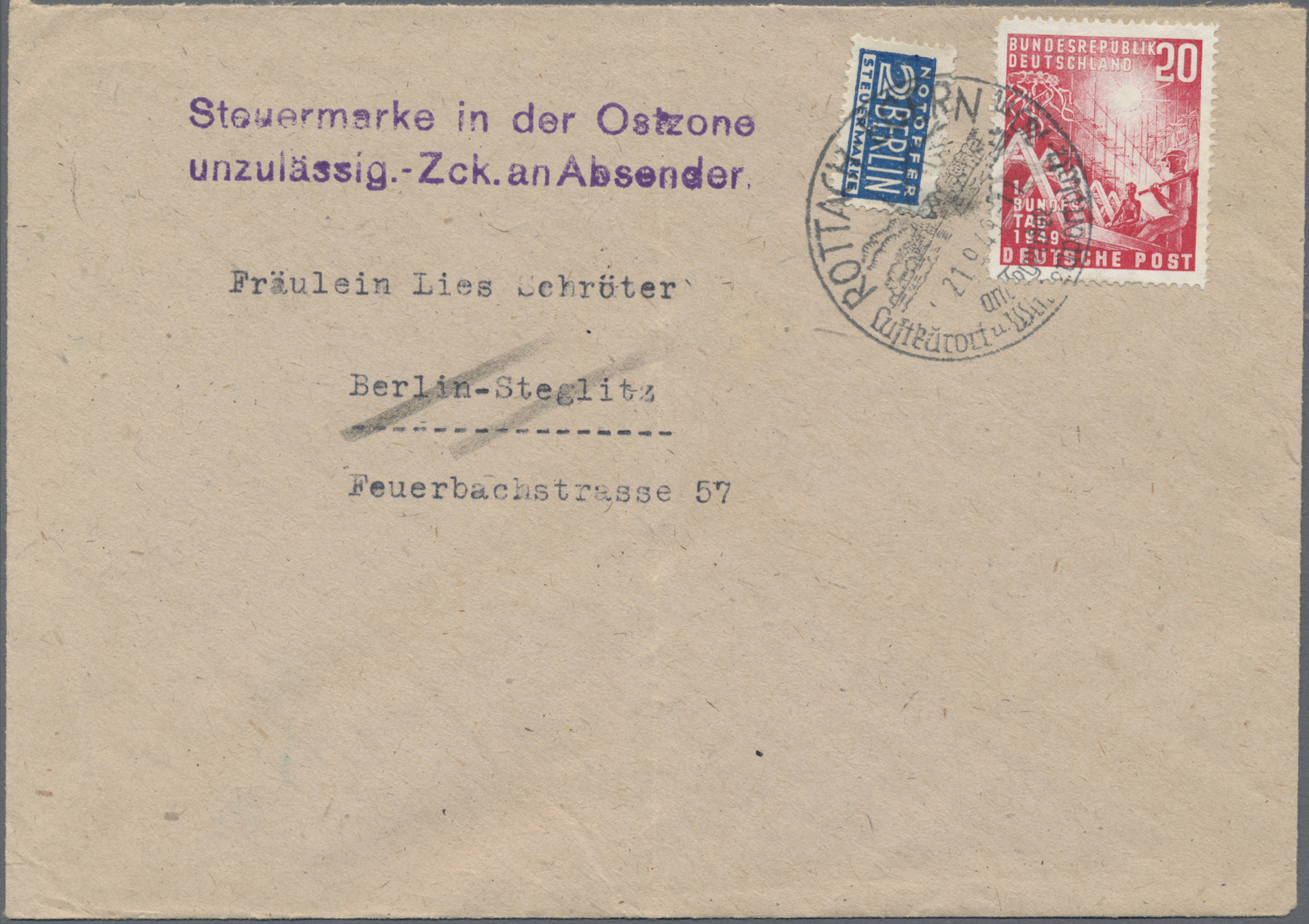Lot 04573 - Bundesrepublik und Berlin - Postkrieg  -  Auktionshaus Christoph Gärtner GmbH & Co. KG 53rd AUCTION - Day 3 Germany