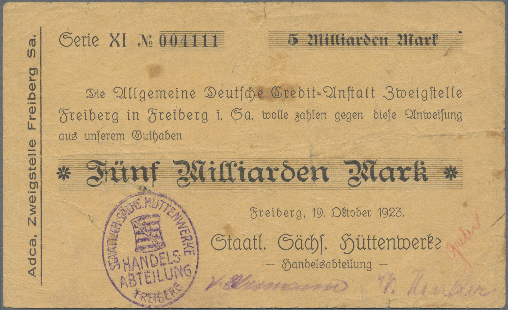 Lot 14736 - Deutschland - Notgeld - Sachsen | Banknoten  -  Auktionshaus Christoph Gärtner GmbH & Co. KG 53rd AUCTION - Day 6 Coins/Banknotes