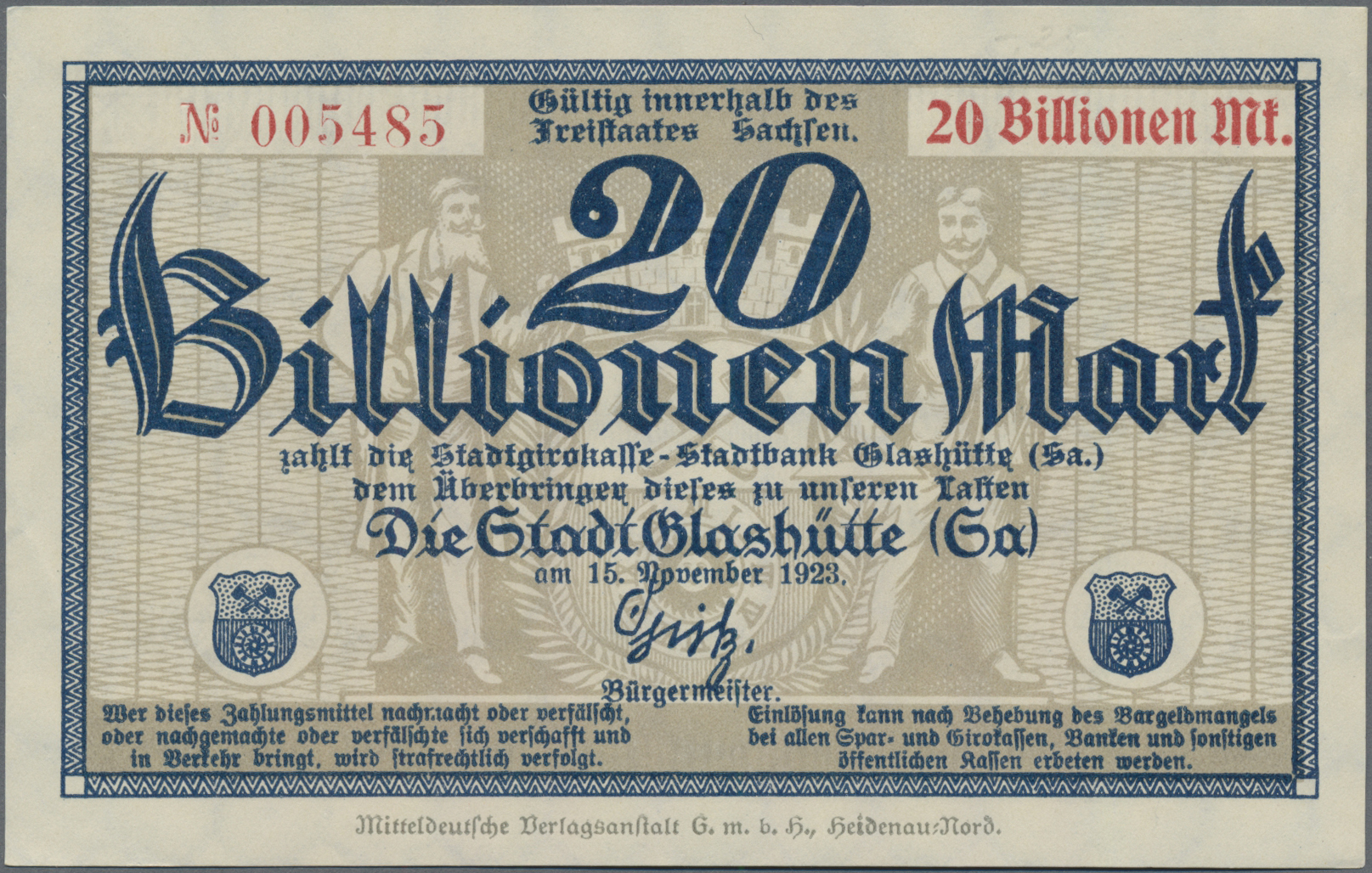 Lot 14737 - Deutschland - Notgeld - Sachsen | Banknoten  -  Auktionshaus Christoph Gärtner GmbH & Co. KG 53rd AUCTION - Day 6 Coins & Banknotes