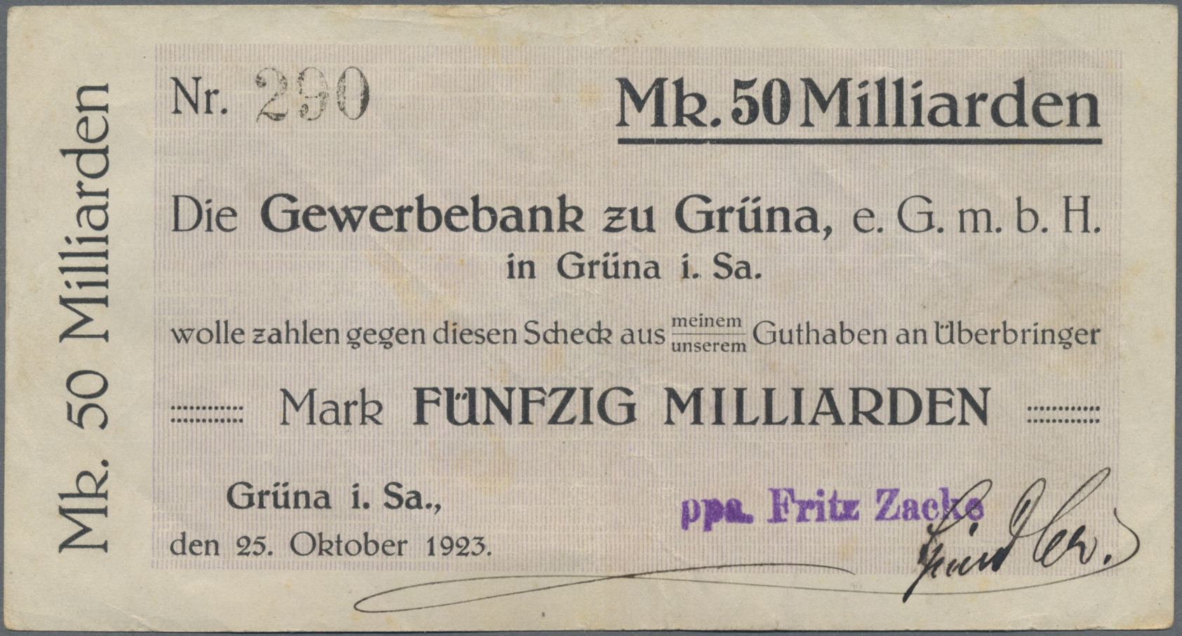 Lot 14744 - Deutschland - Notgeld - Sachsen | Banknoten  -  Auktionshaus Christoph Gärtner GmbH & Co. KG 53rd AUCTION - Day 6 Coins & Banknotes