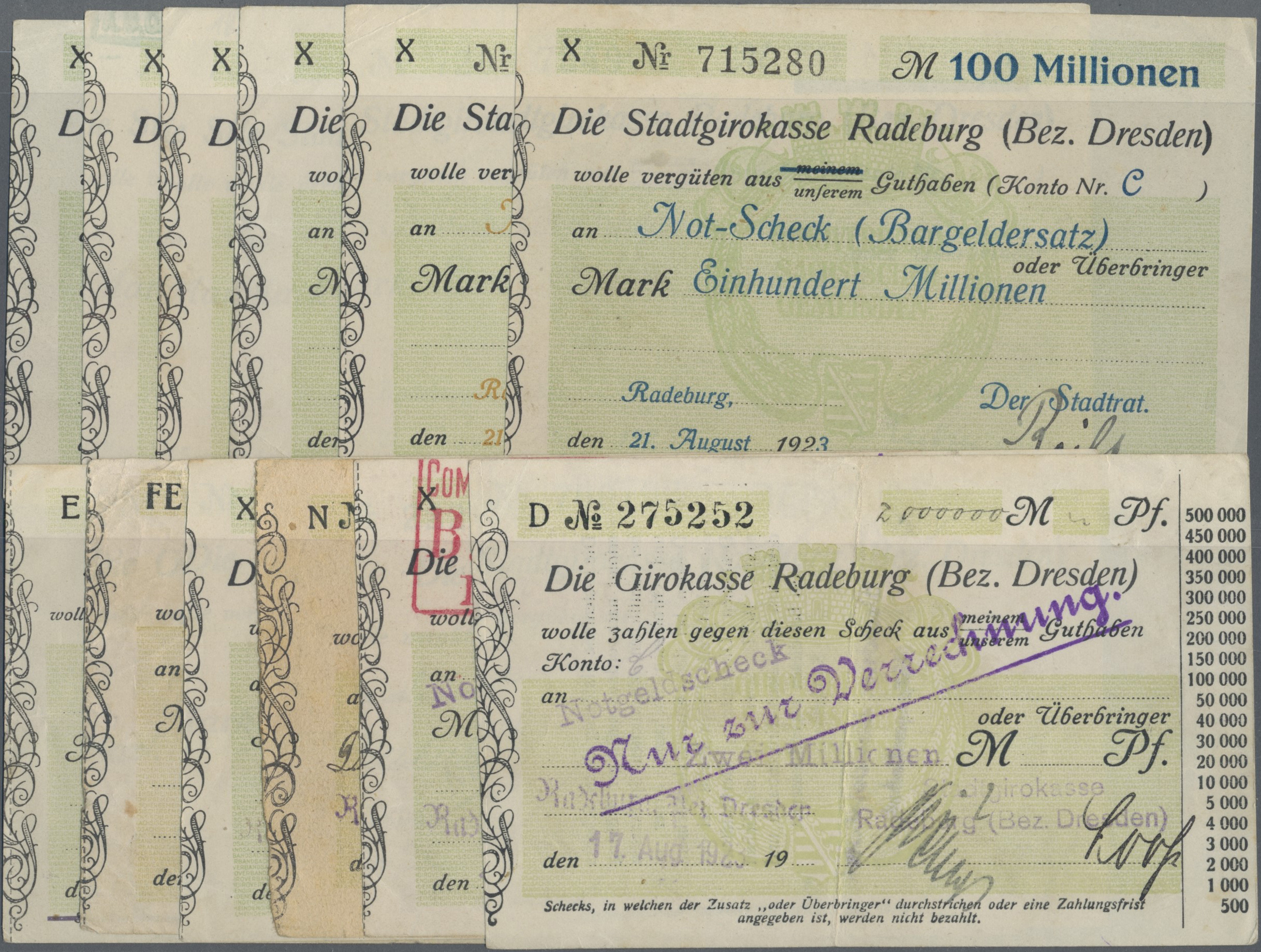 Lot 14764 - Deutschland - Notgeld - Sachsen | Banknoten - Auktionshaus Christoph Gärtner GmbH & Co. KG 53rd AUCTION - Day 6 Coins & Banknotes Lot 14764 - Deutschland - Notgeld - Sachsen | Banknoten - Auktionshaus Christoph Gärtner GmbH & Co. KG 53rd AUCTION - Day 6 Coins & Banknotes